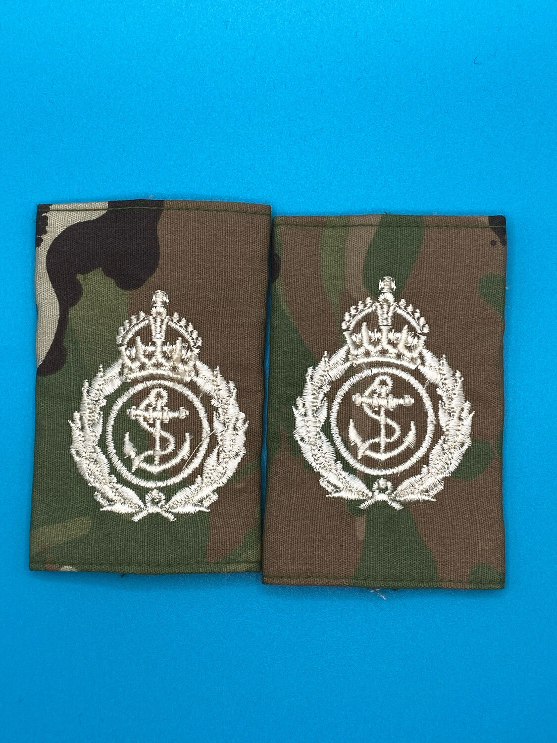 Pair: Royal Navy Rank Slides - Chief Petty Officer CPO MTP Gold - CIIIR King Charles