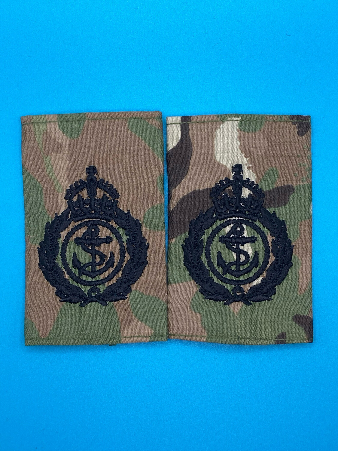 Pair: Royal Navy Rank Slides - Chief Petty Officer CPO MTP Black - CIIIR King Charles