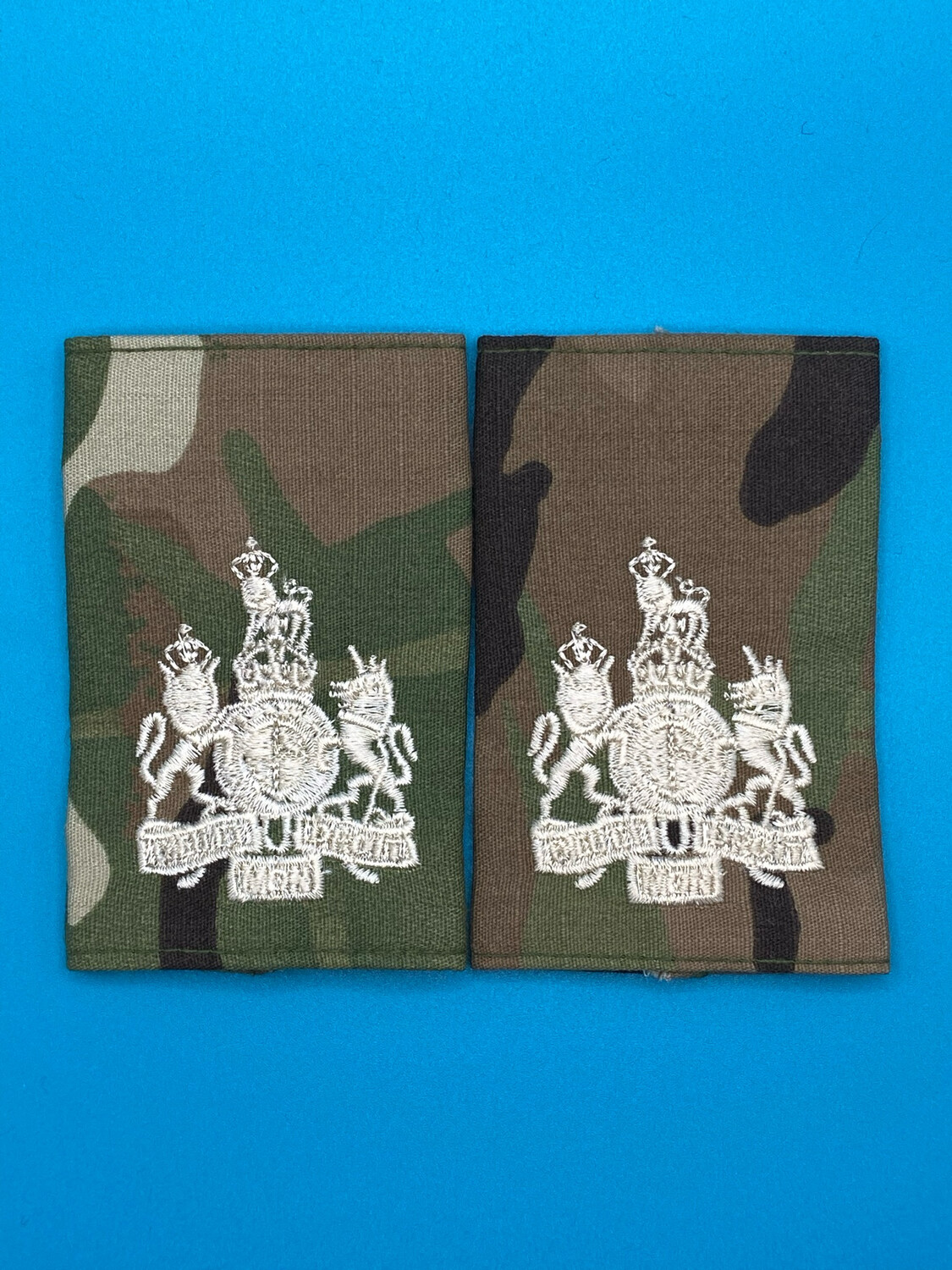 Pair: Royal Navy Rank Slides - Warrant Officer WO MTP Gold - CIIIR King Charles