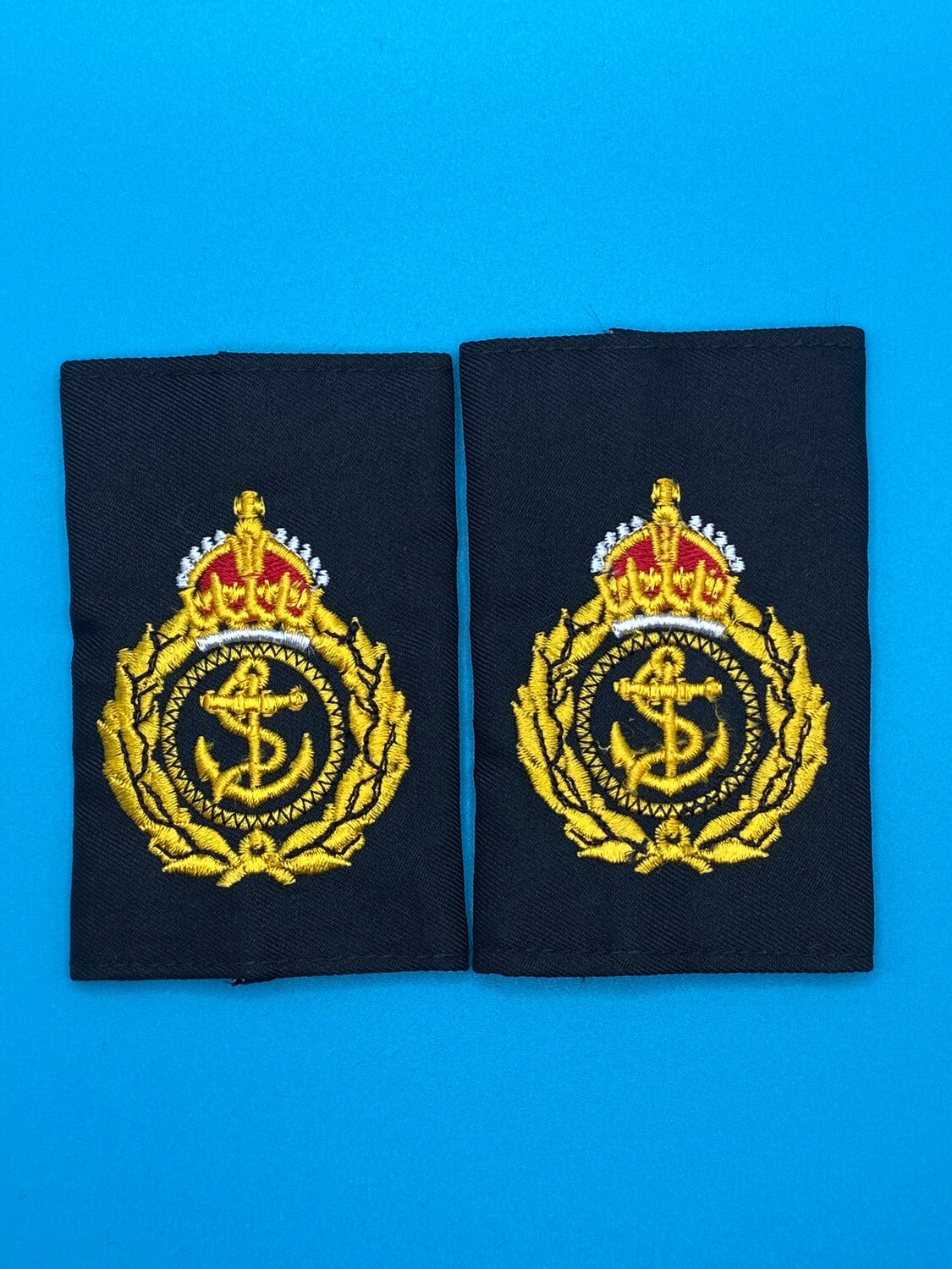 Pair: Royal Navy Rank Slides - Chief Petty Officer CPO Black Gold - CIIIR King Charles