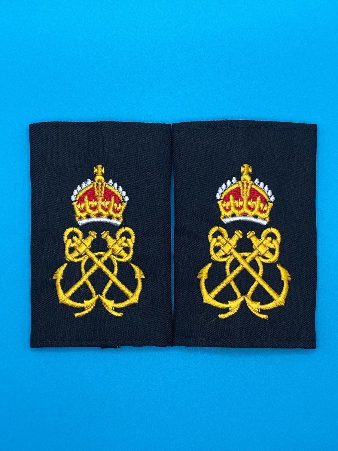 Pair: Royal Navy Rank Slides - Petty Officer PO Black Gold - CIIIR King Charles