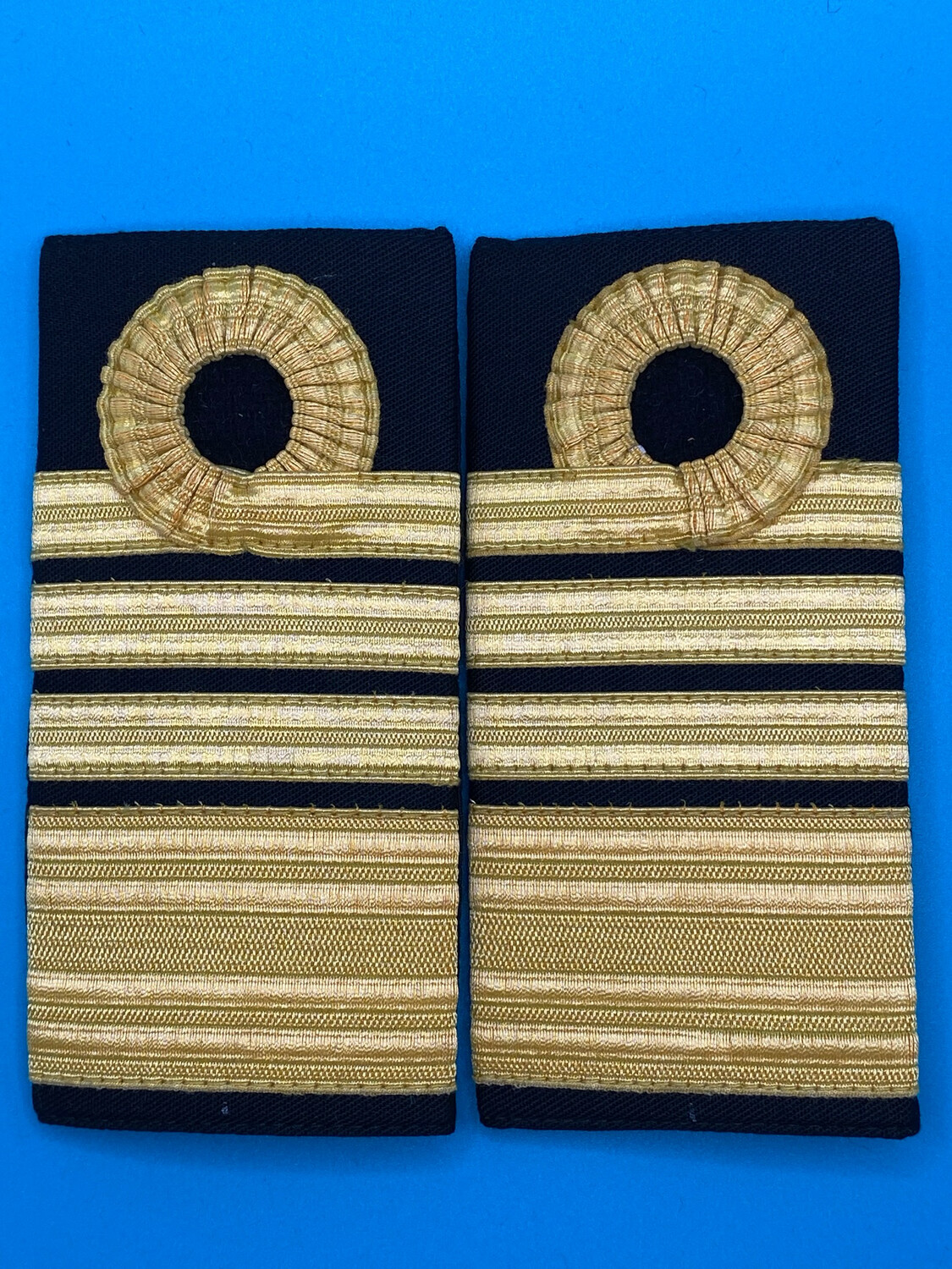 Pair: Royal Navy Admiral Adm Rank Slides - Gold Wire 4*