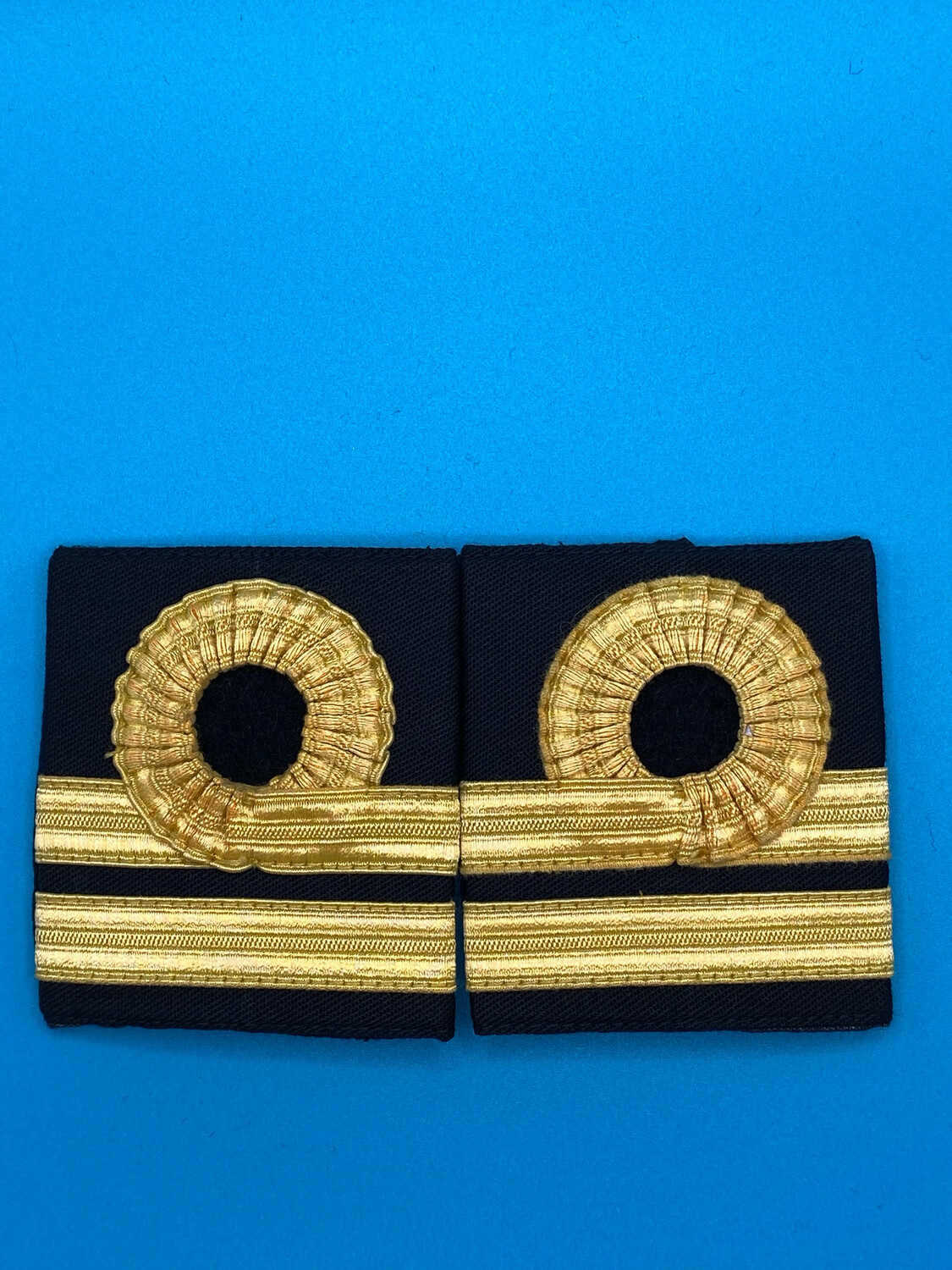 Pair: Royal Navy Lieutenant Lt Rank Slides - Gold Wire