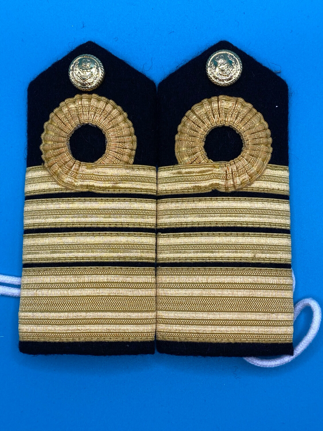 Pair: Royal Navy Admiral Adm Rank Boards - Gold Wire 4* CIIIR King Charles Crown Buttons