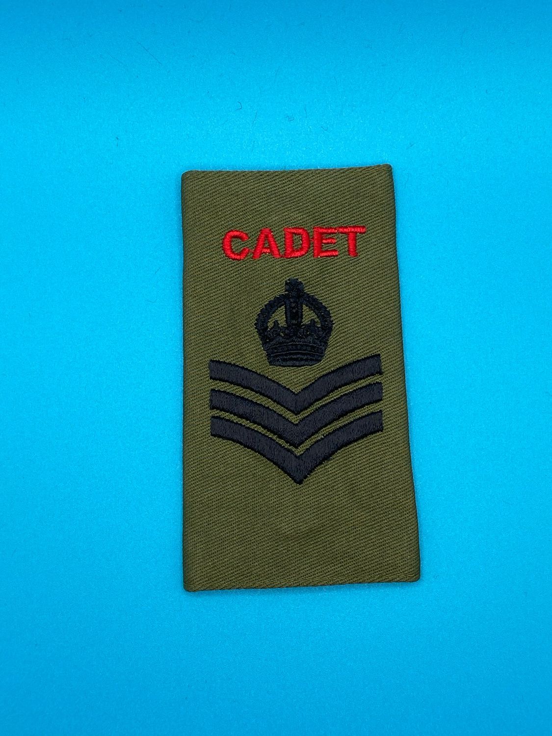 Army Cadet Force ACF - CADET Rank Slide (Single) - Staff Sergeant SSgt - OG Olive Green Black
