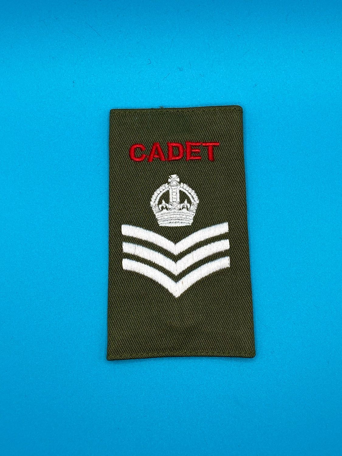 Army Cadet Force ACF - CADET Rank Slide (Single) - Staff Sergeant SSgt - OG Olive Green Ivory