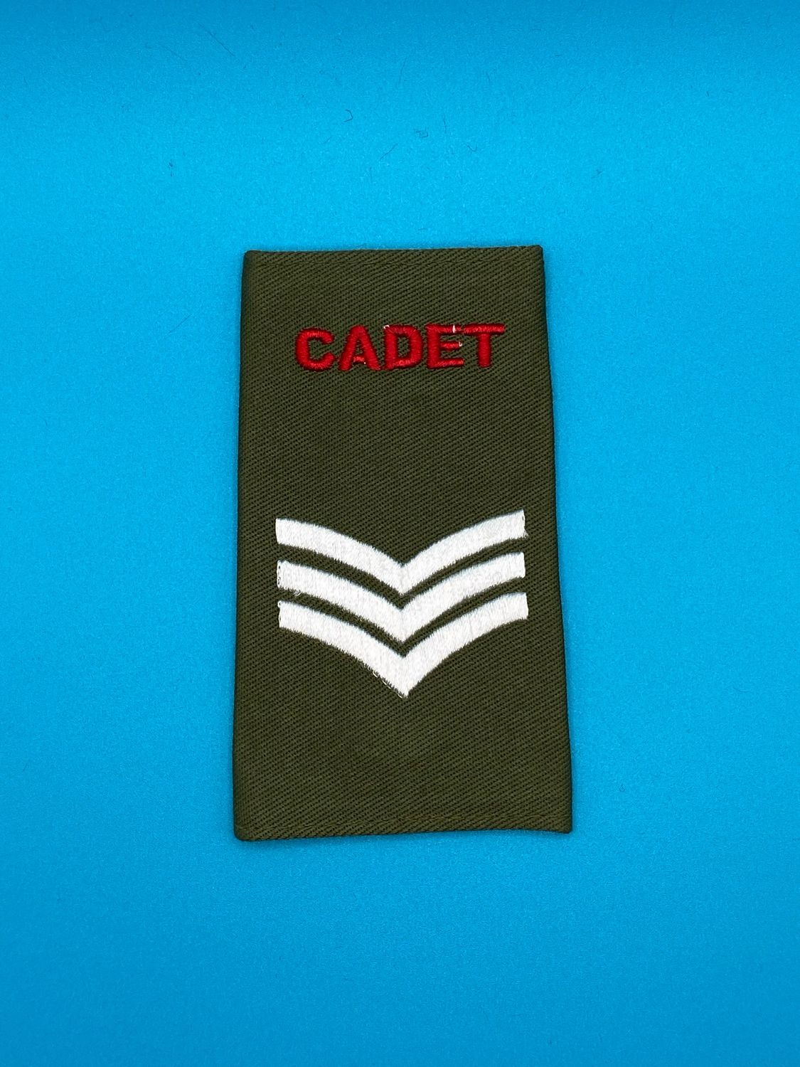 Army Cadet Force ACF - CADET Rank Slide (Single) - Sergeant Sgt - OG Olive Green Ivory