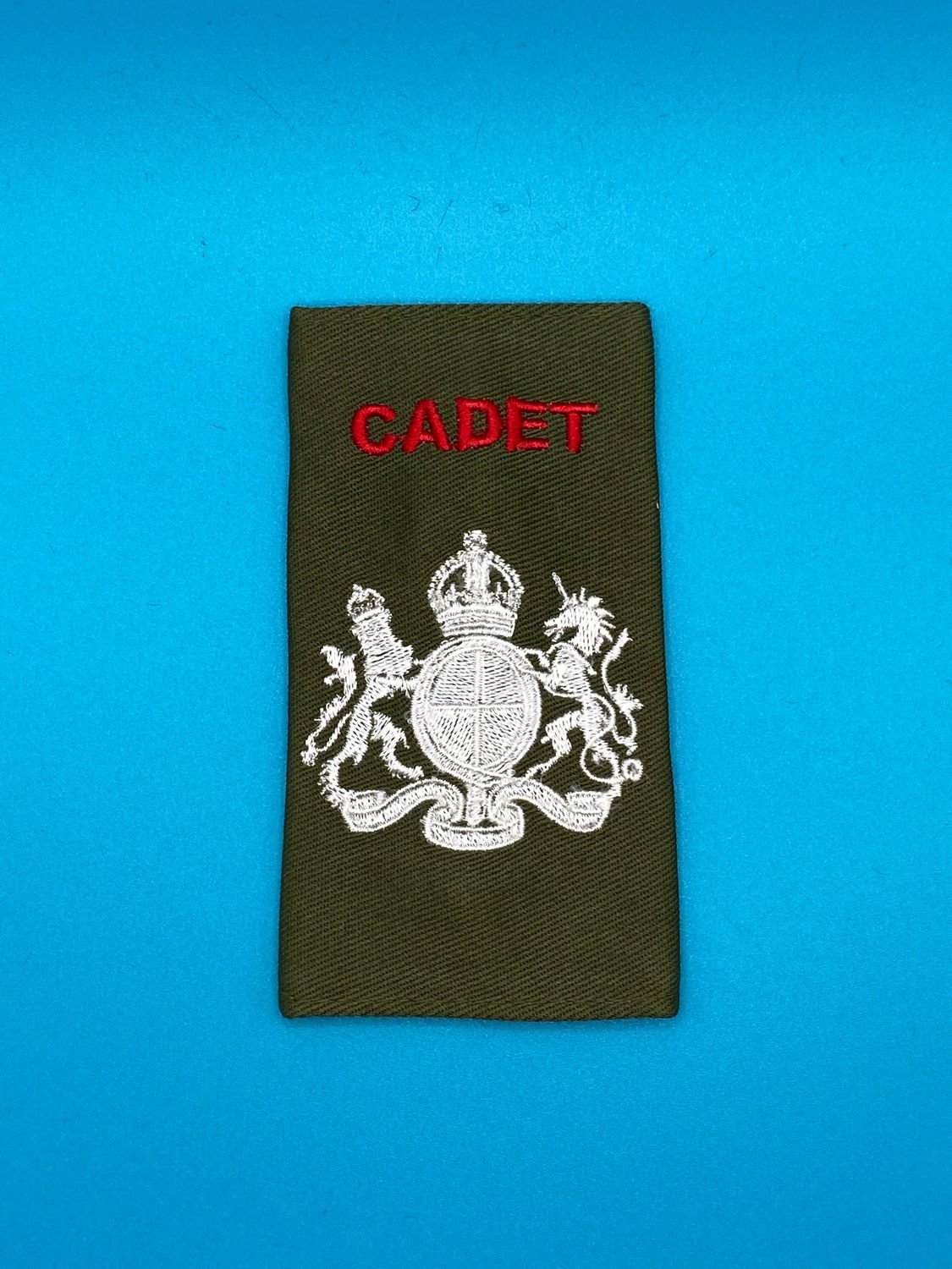 Army Cadet Force ACF - CADET Rank Slide (Single) - WO1 Regimental Sergeant Major - OG Olive Green Ivory