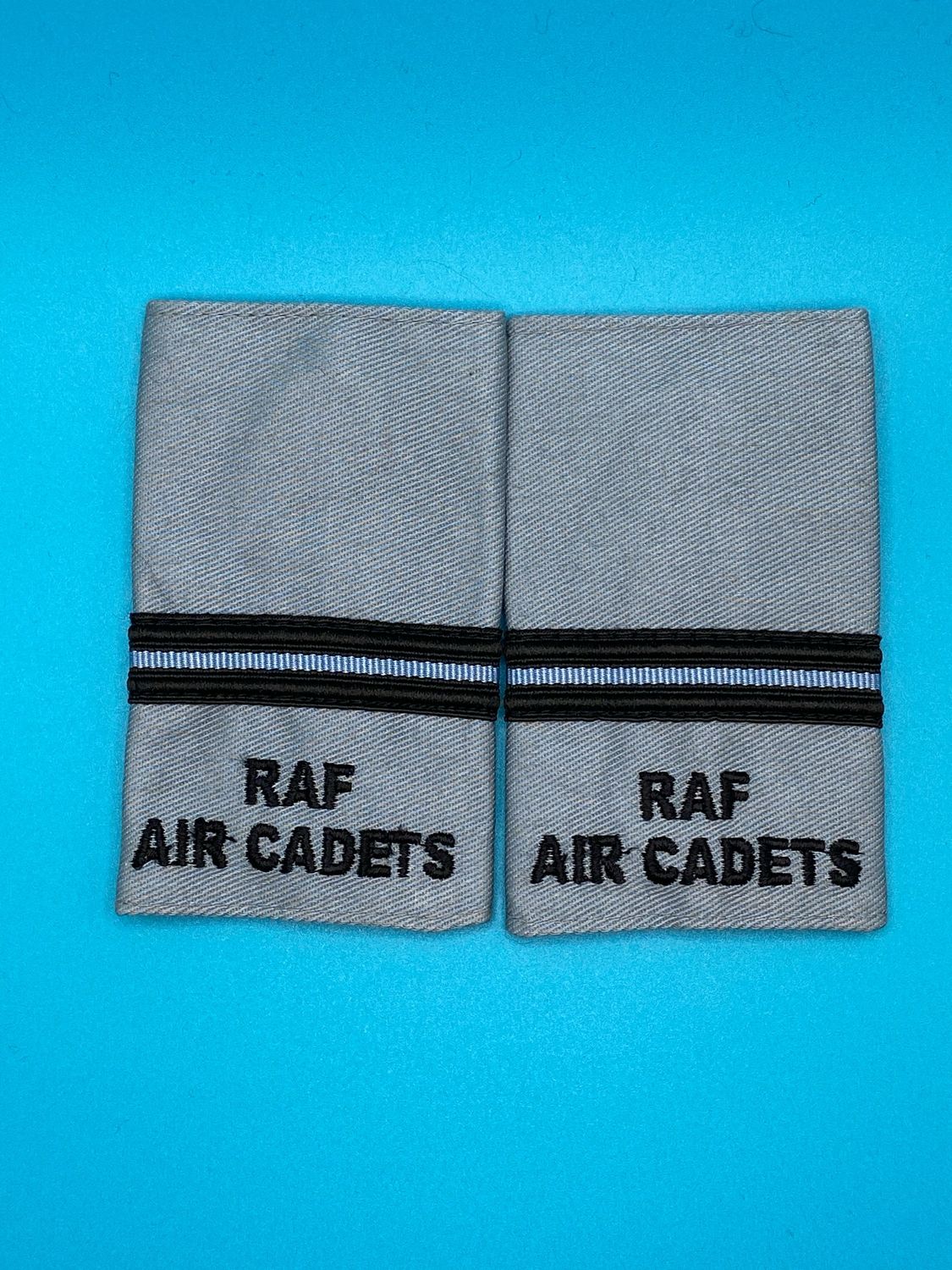 RAF Air Cadets - RAFAC - Flying Officer Wedgewood Blue Rank Slides (Pair)