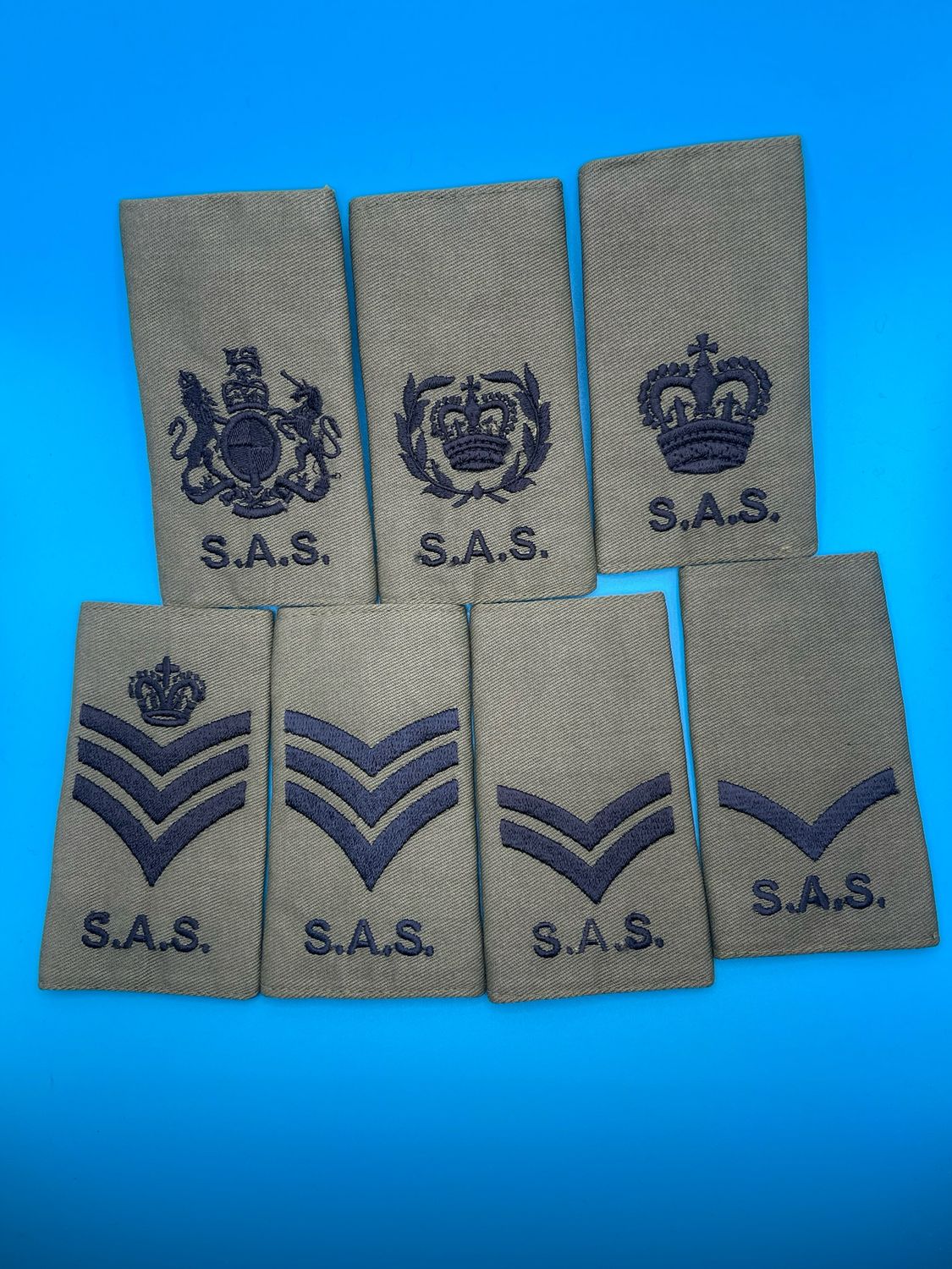 Special Air Service SAS Rank Slides Olive Green - NCO and WO LCpl to WO1) Singles