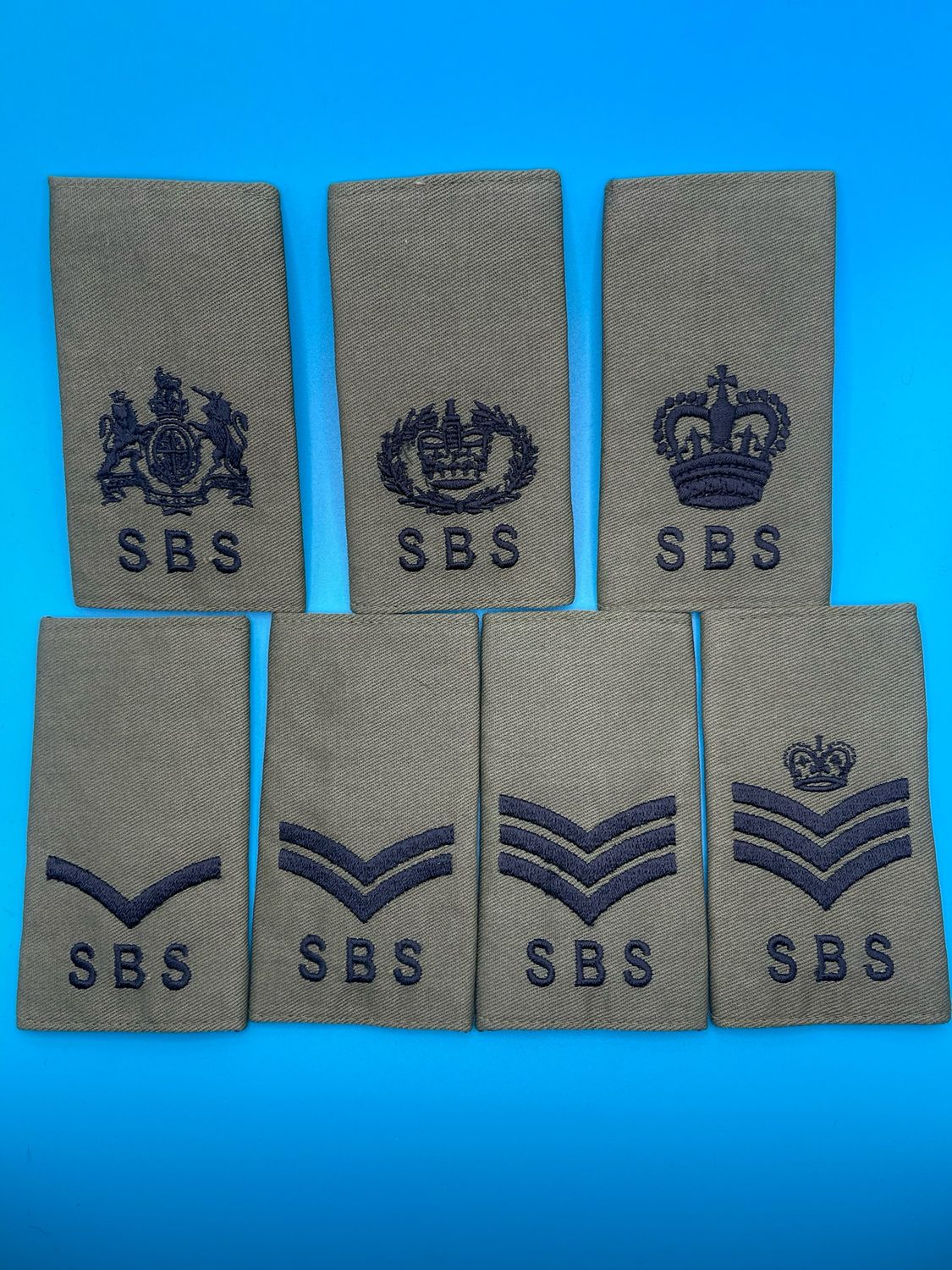 Special Boat Service SBS Rank Slides Olive Green - NCO and WO LCpl to WO1) Singles