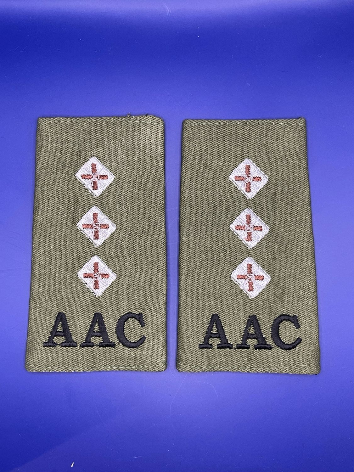 CIIIR Olive Green Rank Slides - Army Air Corps AAC Captain Capt