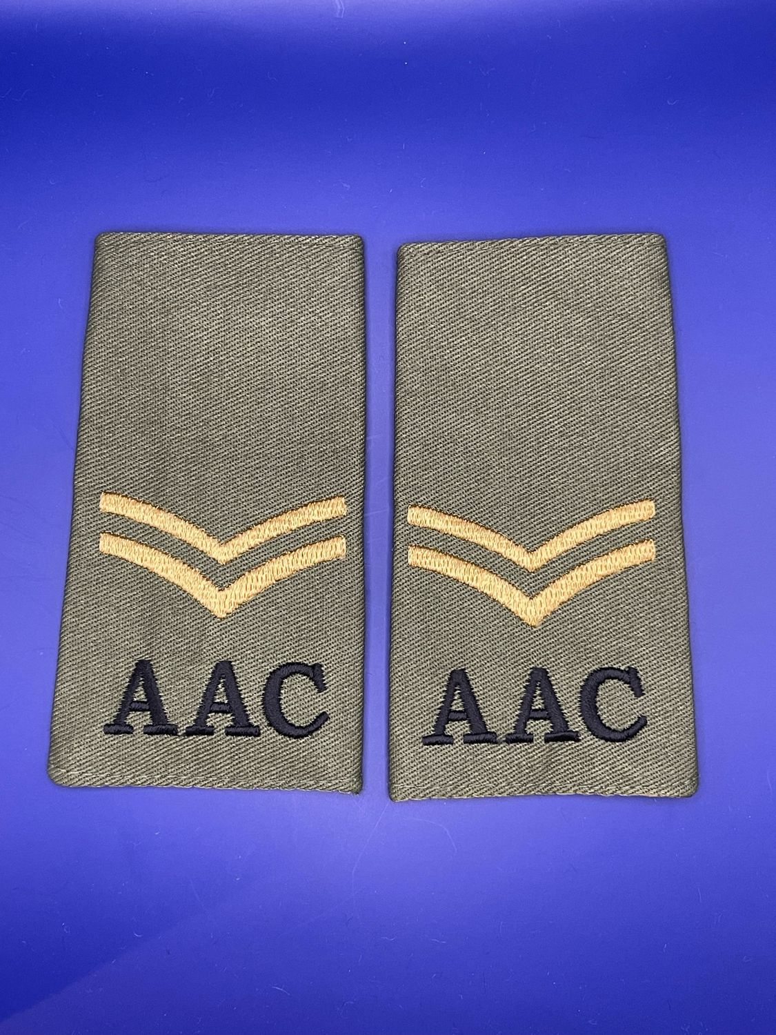 CIIIR Olive Green Rank Slides - Army Air Corps AAC Corporal Cpl