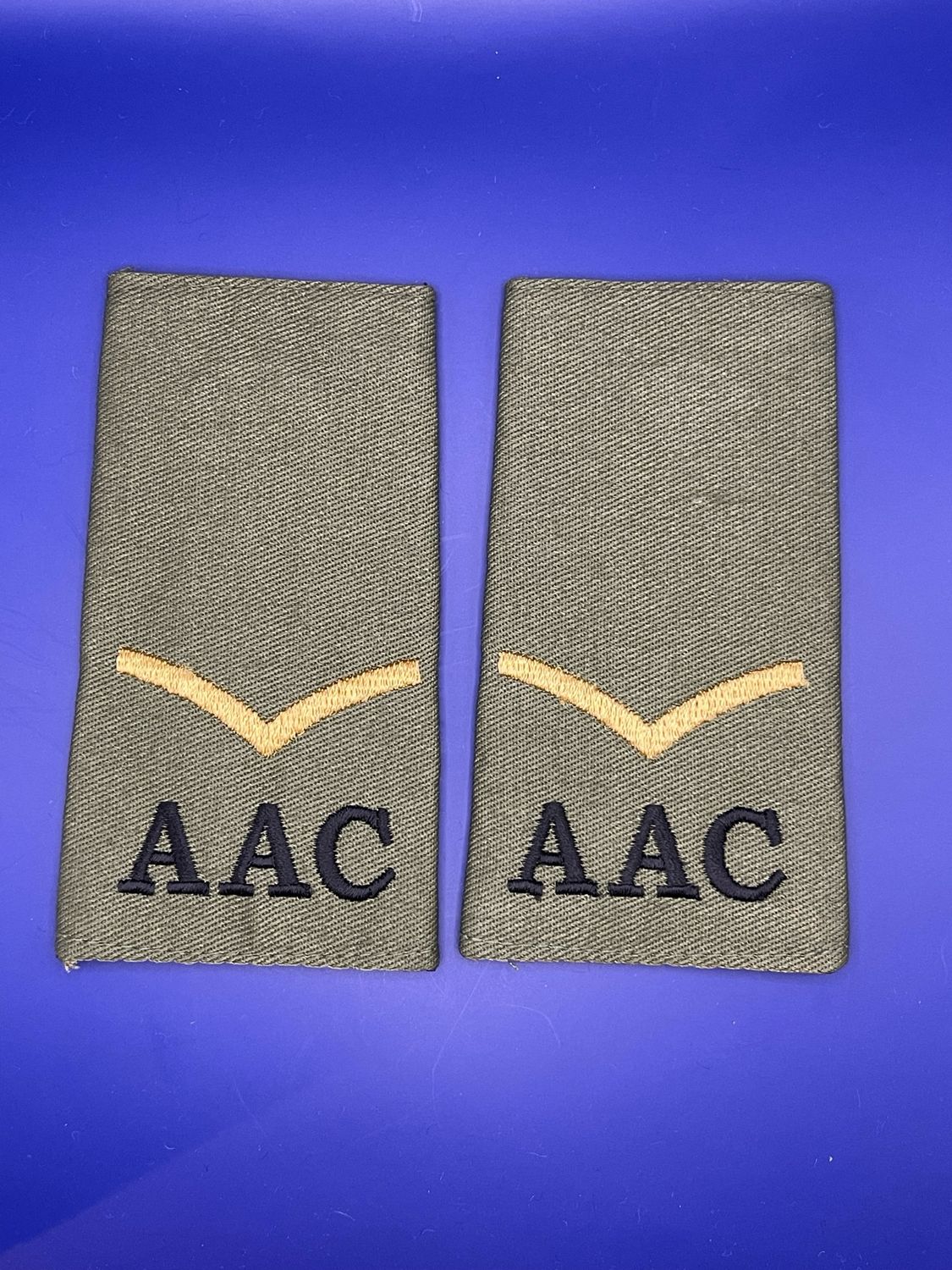 CIIIR Olive Green Rank Slides - Army Air Corps AAC Lance Corporal LCpl
