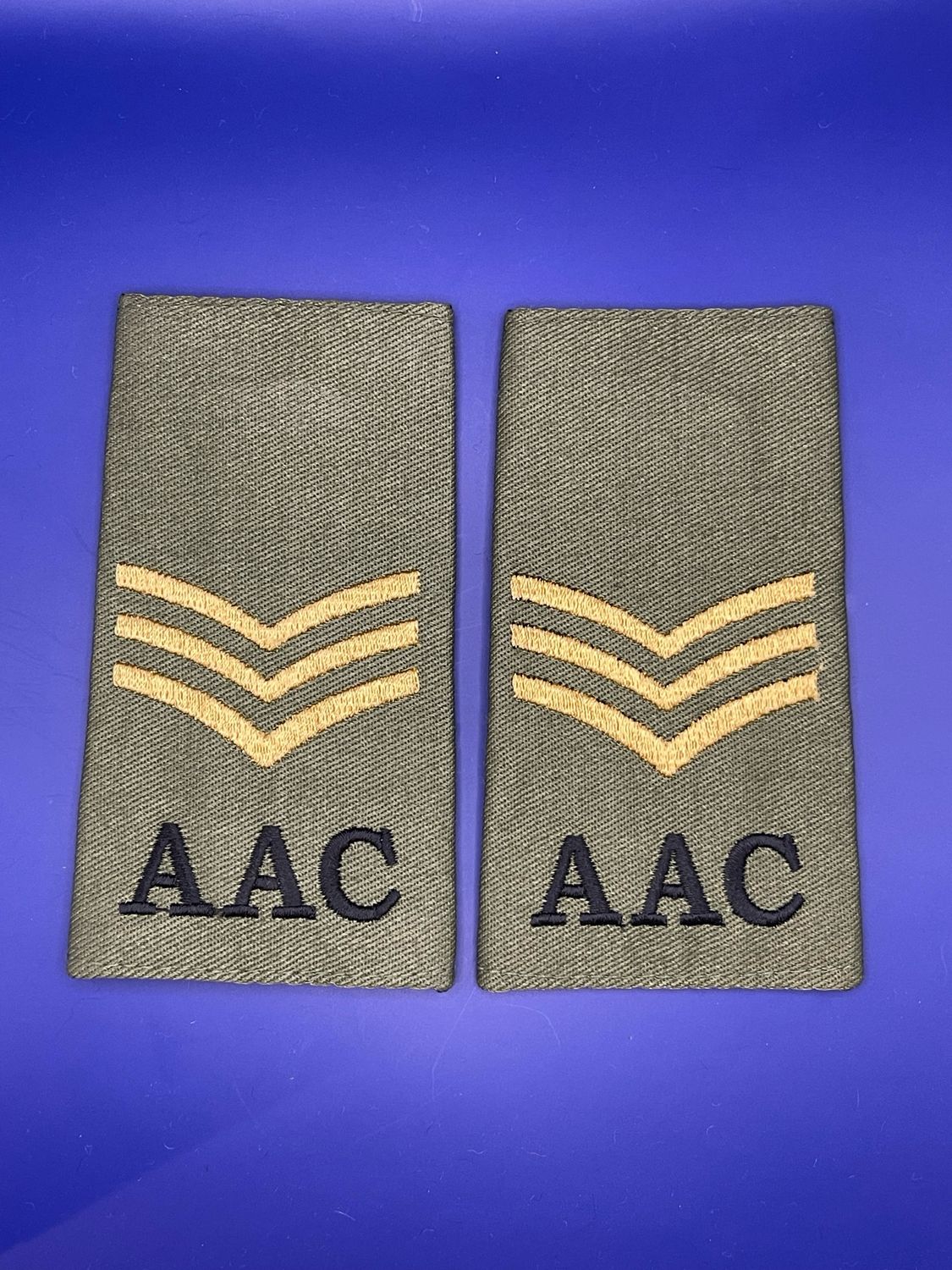 CIIIR Olive Green Rank Slides - Army Air Corps AAC Sergeant Sgt