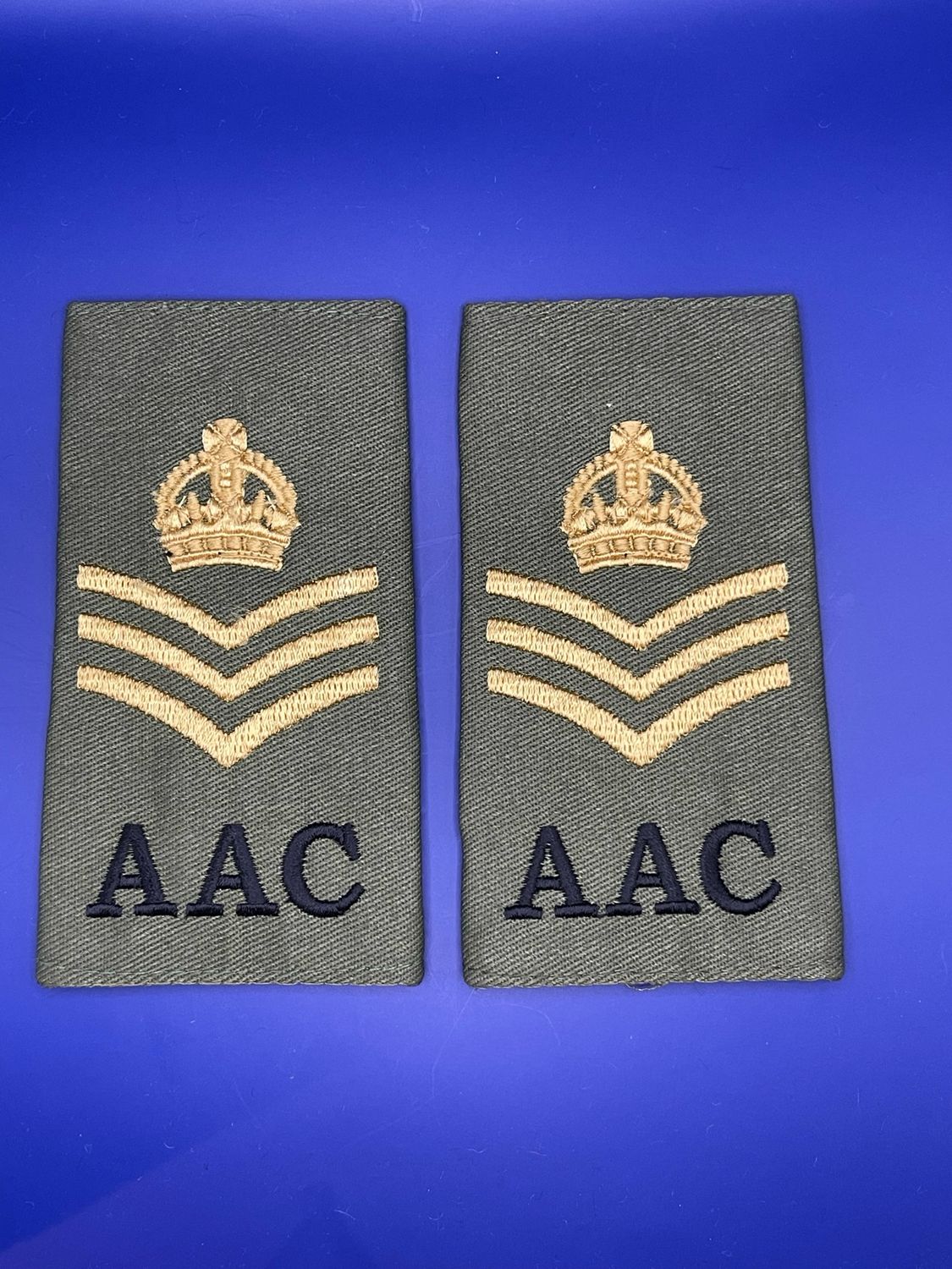 CIIIR Olive Green Rank Slides - Army Air Corps AAC Staff Sergeant SSgt