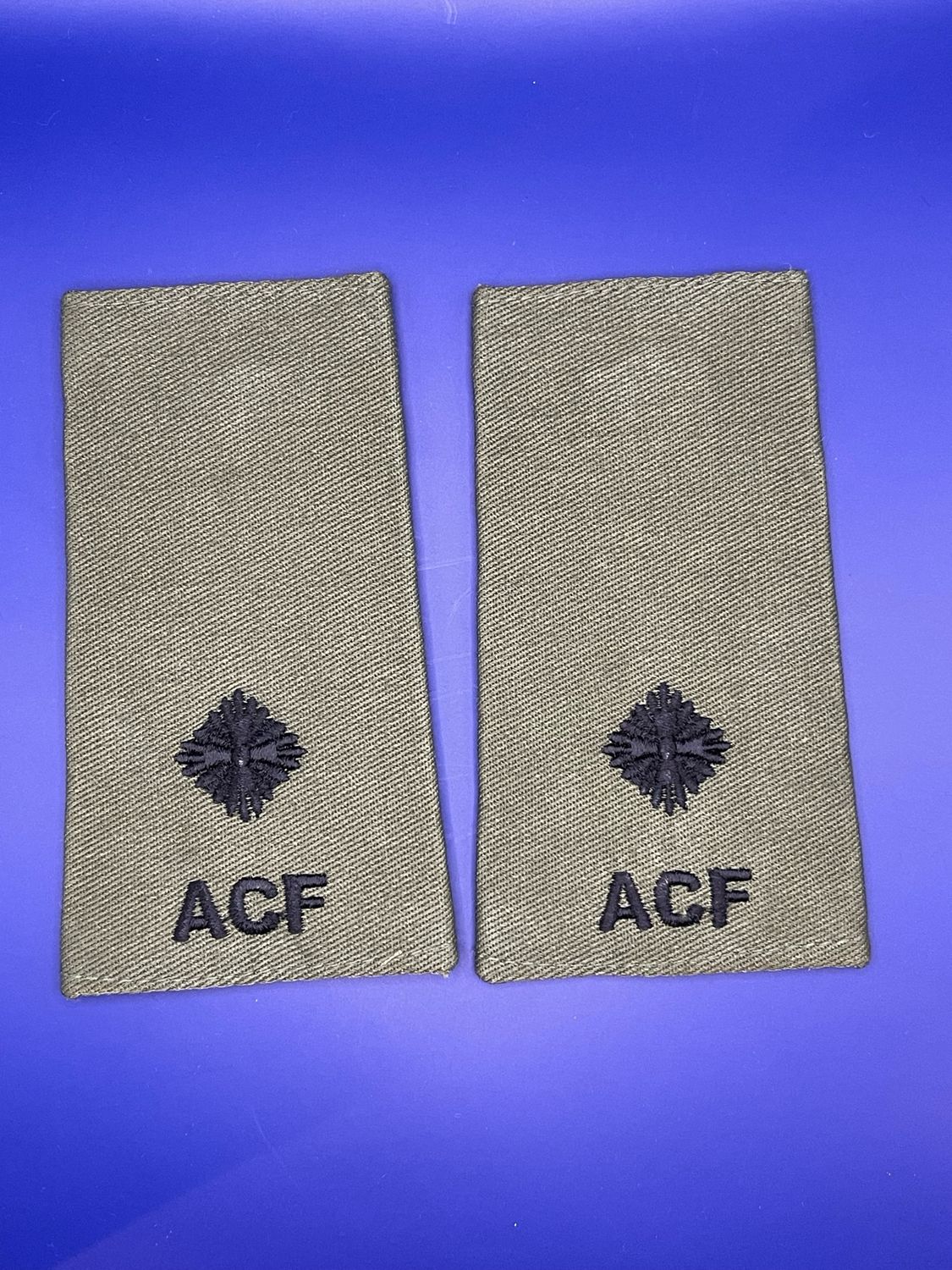 CIIIR Olive Green ACF Rank Slides - Second Lieutenant 2Lt