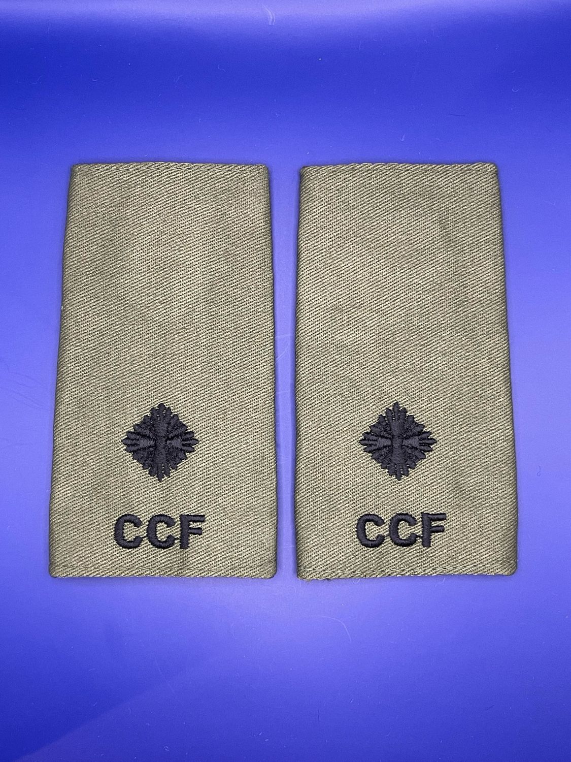 CIIIR Olive Green CCF Rank Slides - Second Lieutenant 2Lt