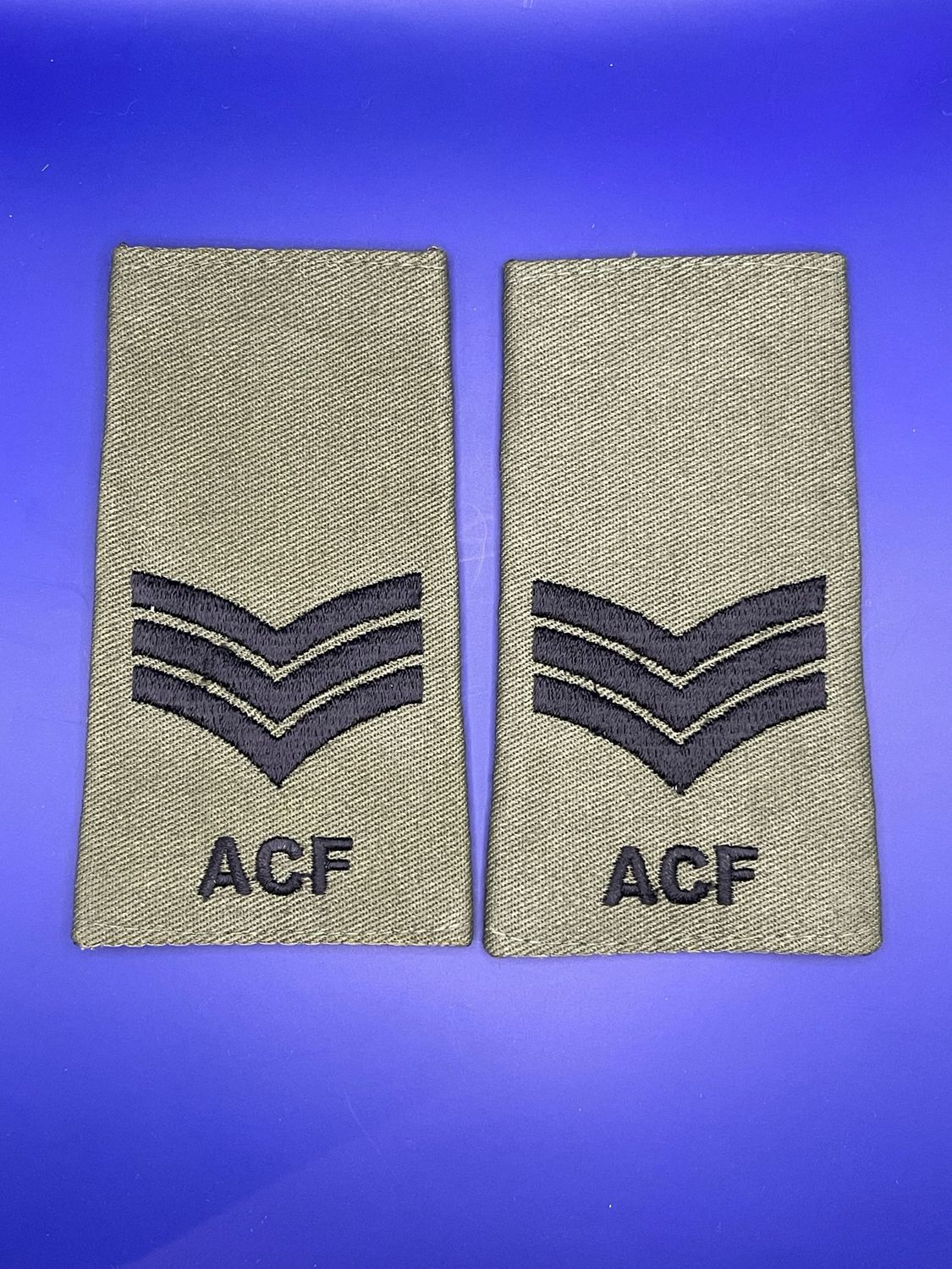 CIIIR Olive Green ACF Rank Slides - Sergeant Instructor SI Sgt