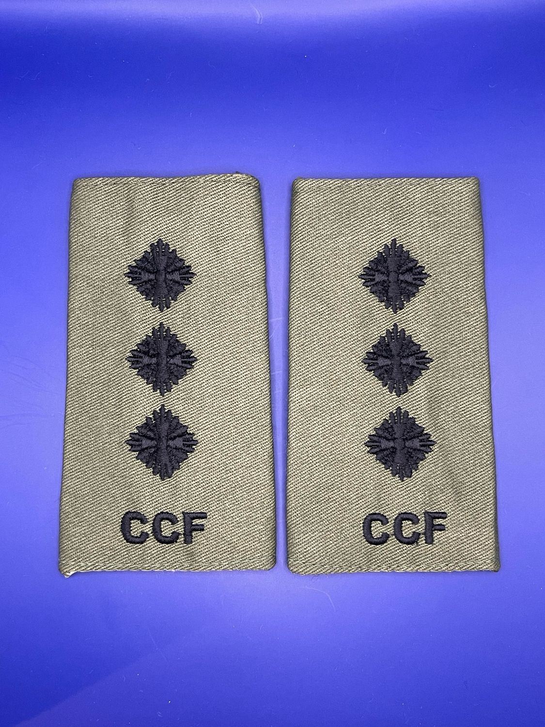 CIIIR Olive Green CCF Rank Slides - Captain Capt