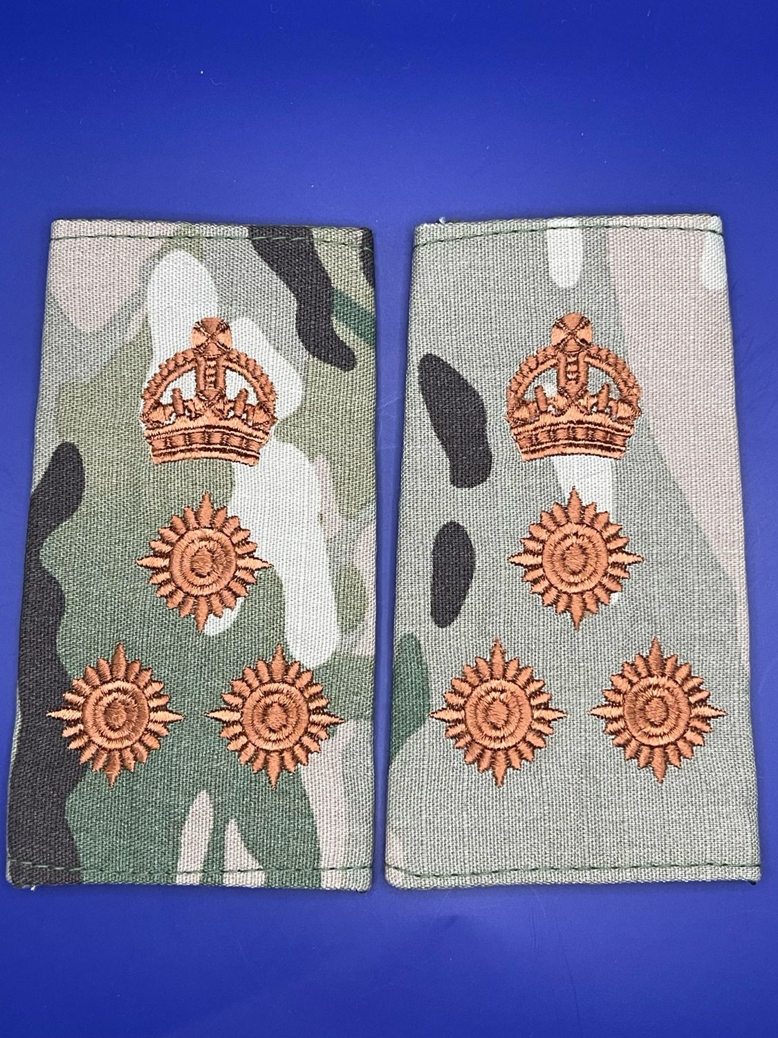 CIIIR MTP Rank Slides - Brigadier Brig - Bronze Embroidery