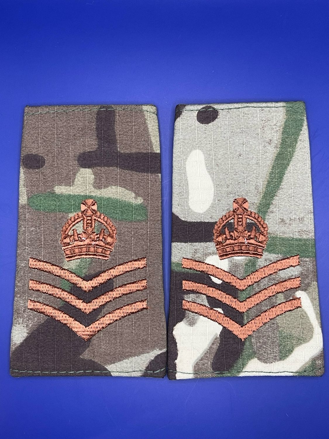 CIIIR MTP Rank Slides - Colour Sergeant Staff Sergeant CSjt SSgt CSgt - Bronze Embroidery