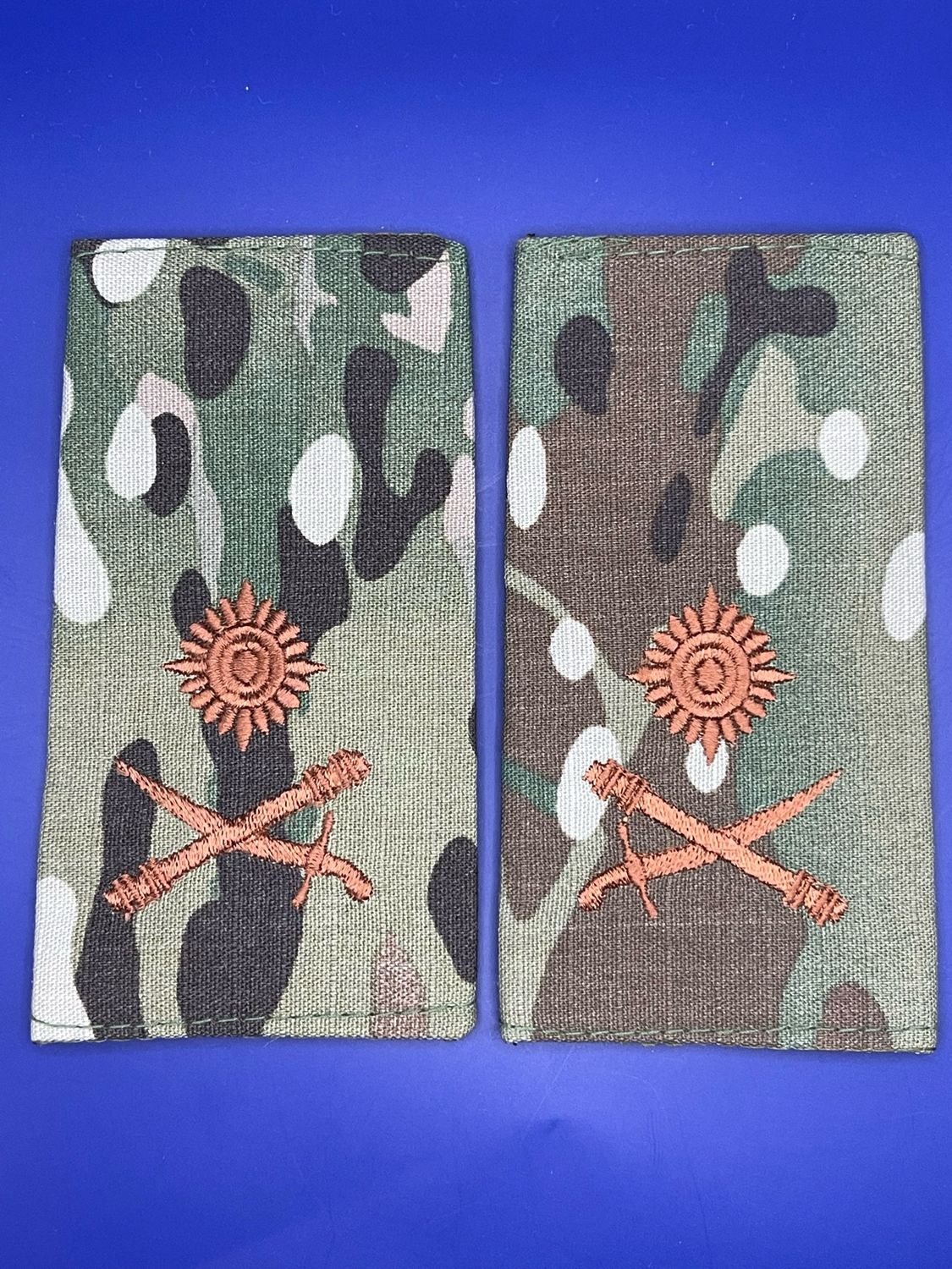 CIIIR MTP Rank Slides - Major General Maj Gen - Bronze Embroidery (2*)