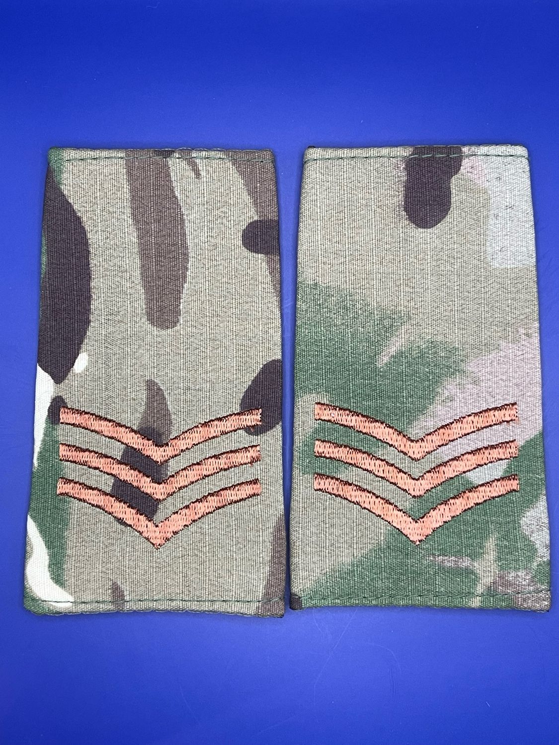 CIIIR MTP Rank Slides - Sergeant Sgt Sjt - Bronze Embroidery