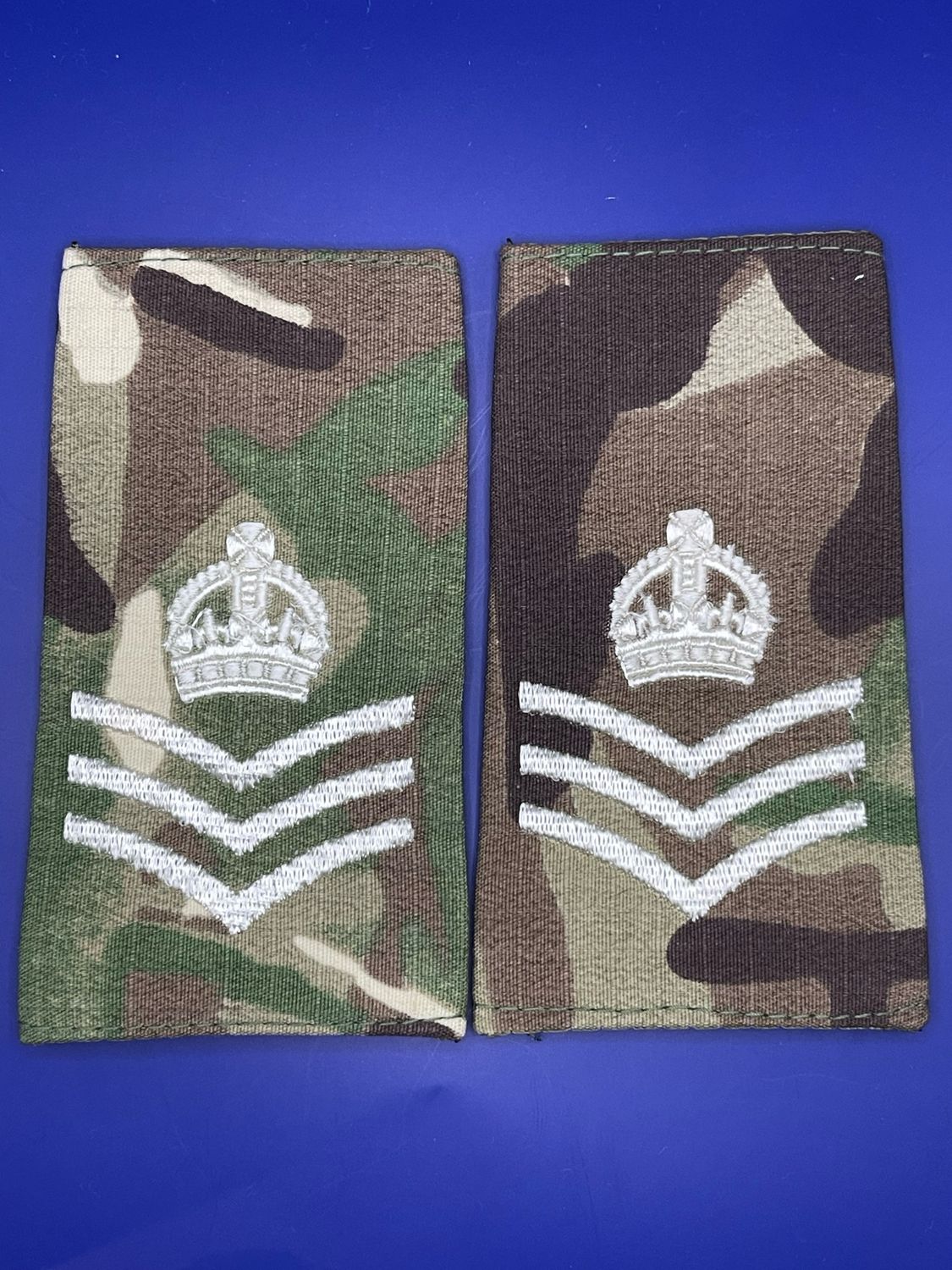CIIIR MTP Rank Slides - Colour Sergeant Staff Sergeant CSjt SSgt CSgt - Ivory Embroidery