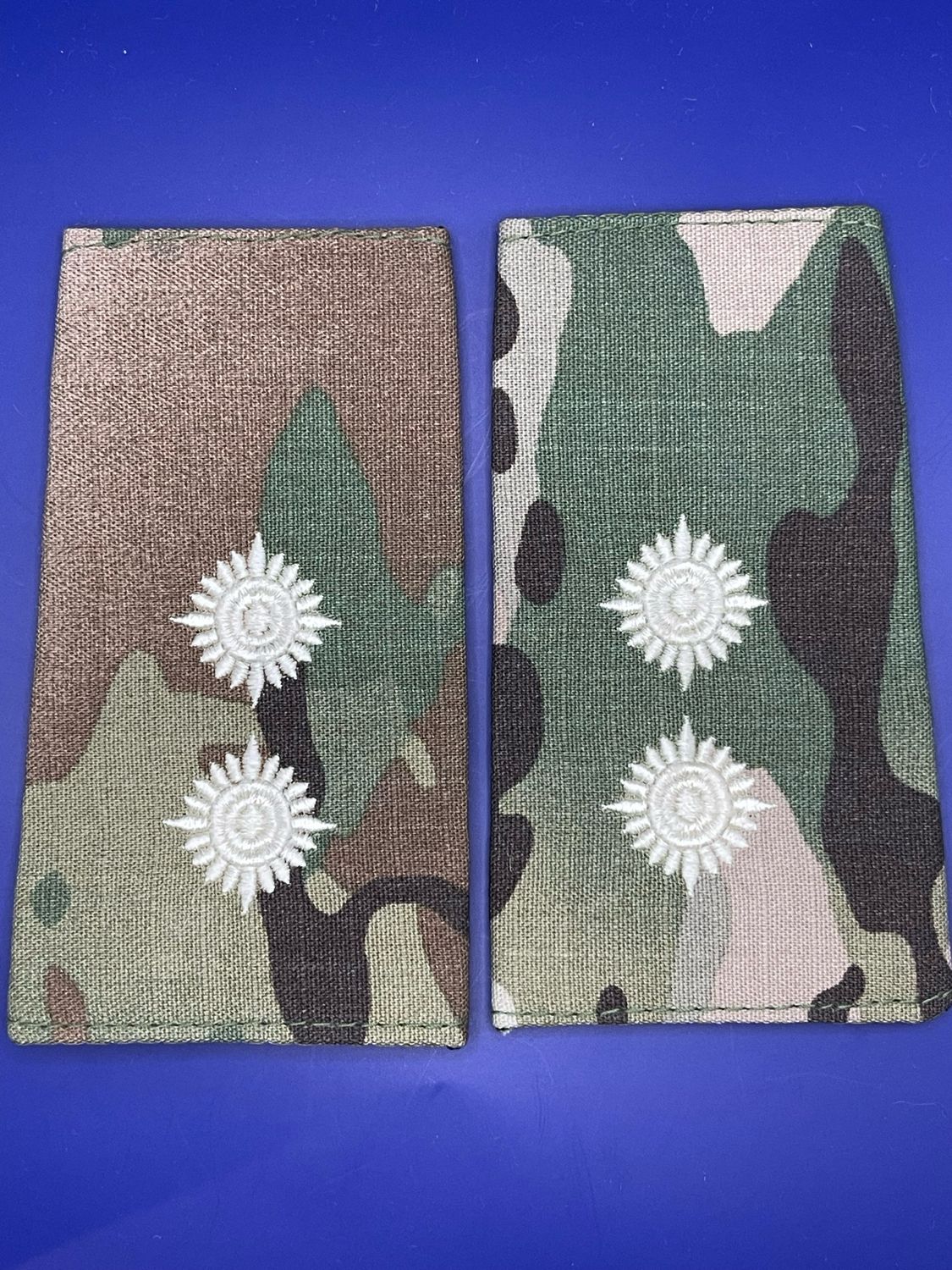 CIIIR MTP Rank Slides - Lieutenant Lt - Ivory Embroidery