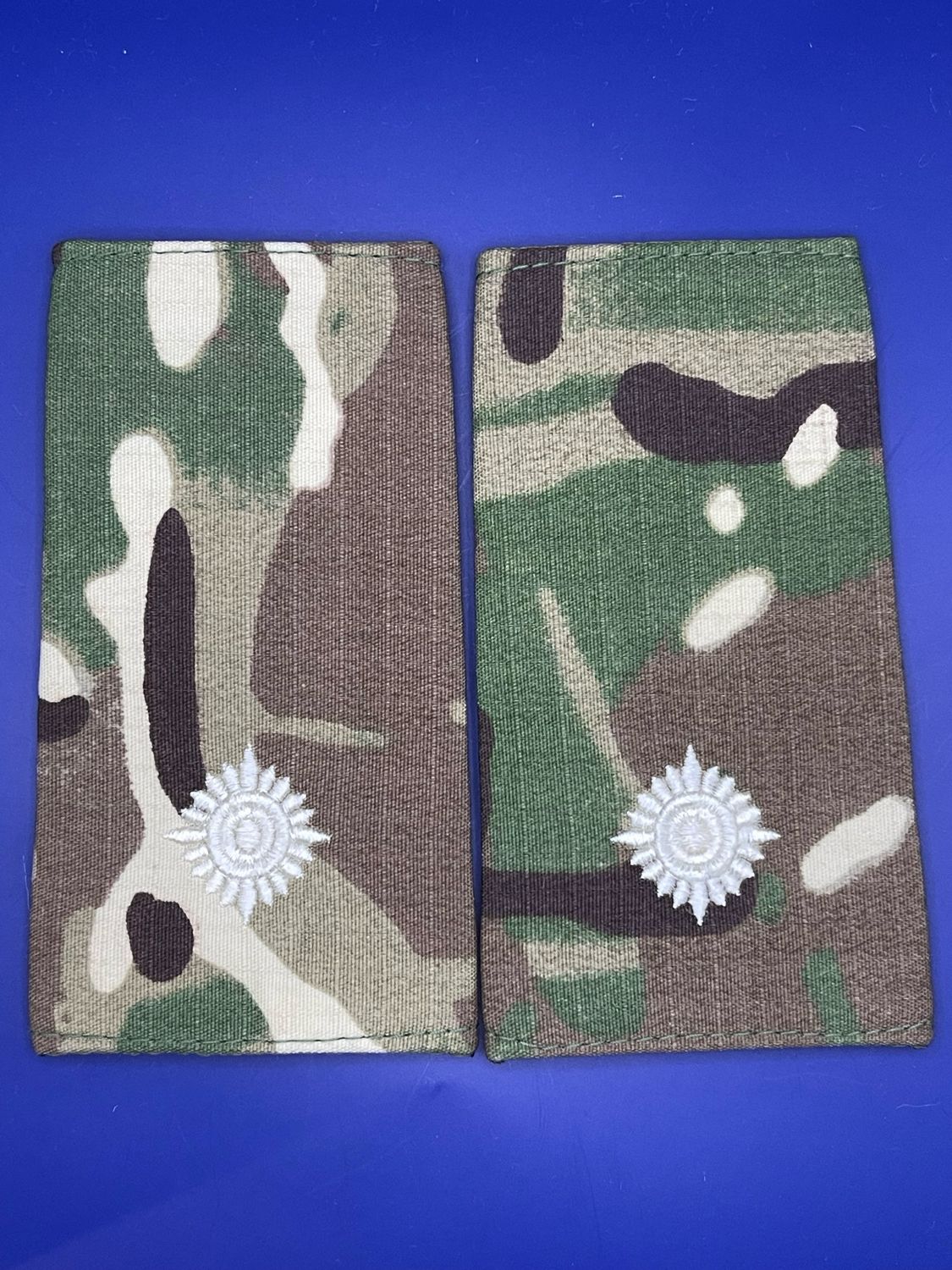 CIIIR MTP Rank Slides - Second Lieutenant 2Lt - Ivory Embroidery