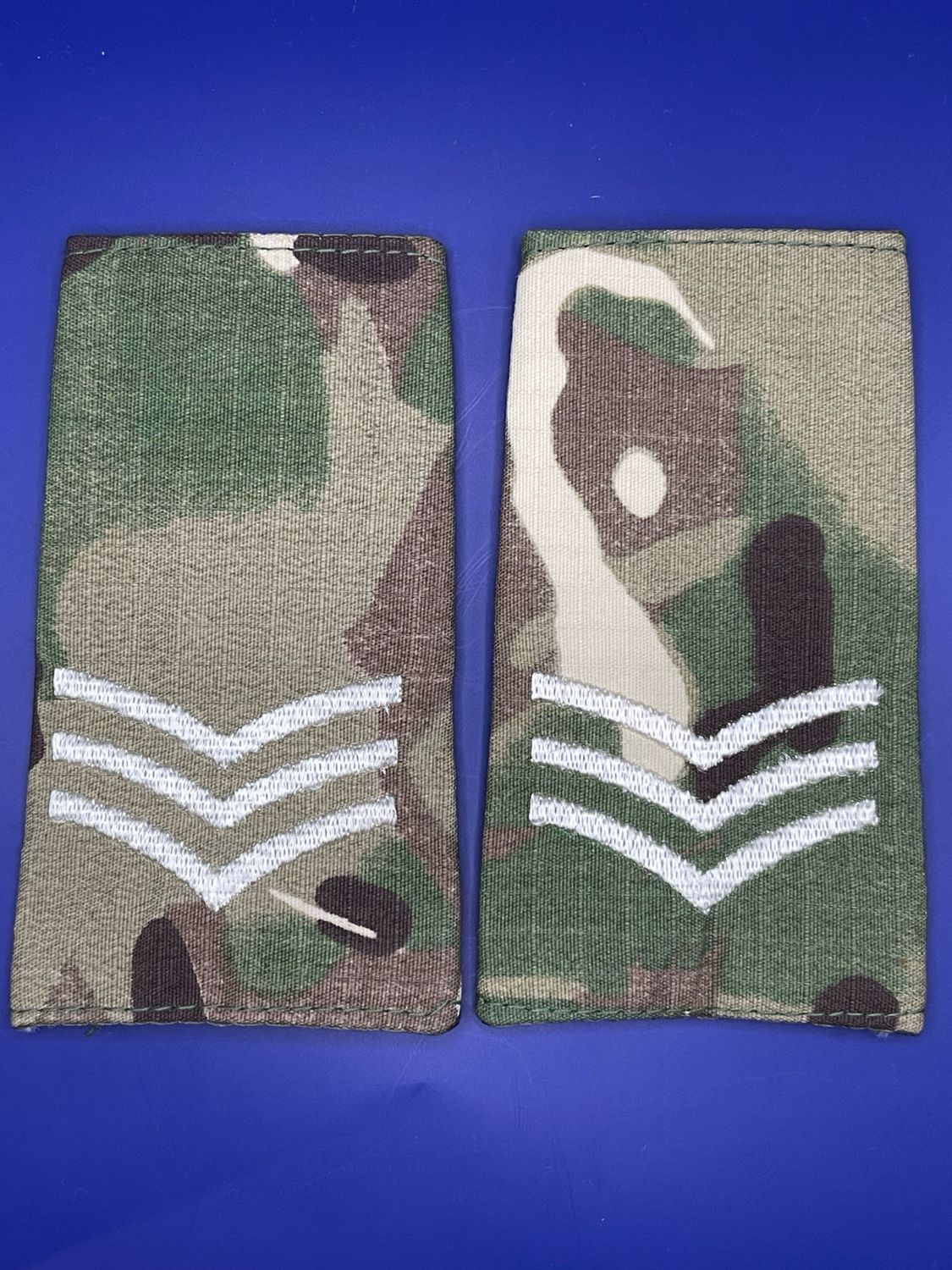 CIIIR MTP Rank Slides - Sergeant Sgt Sjt - Ivory Embroidery