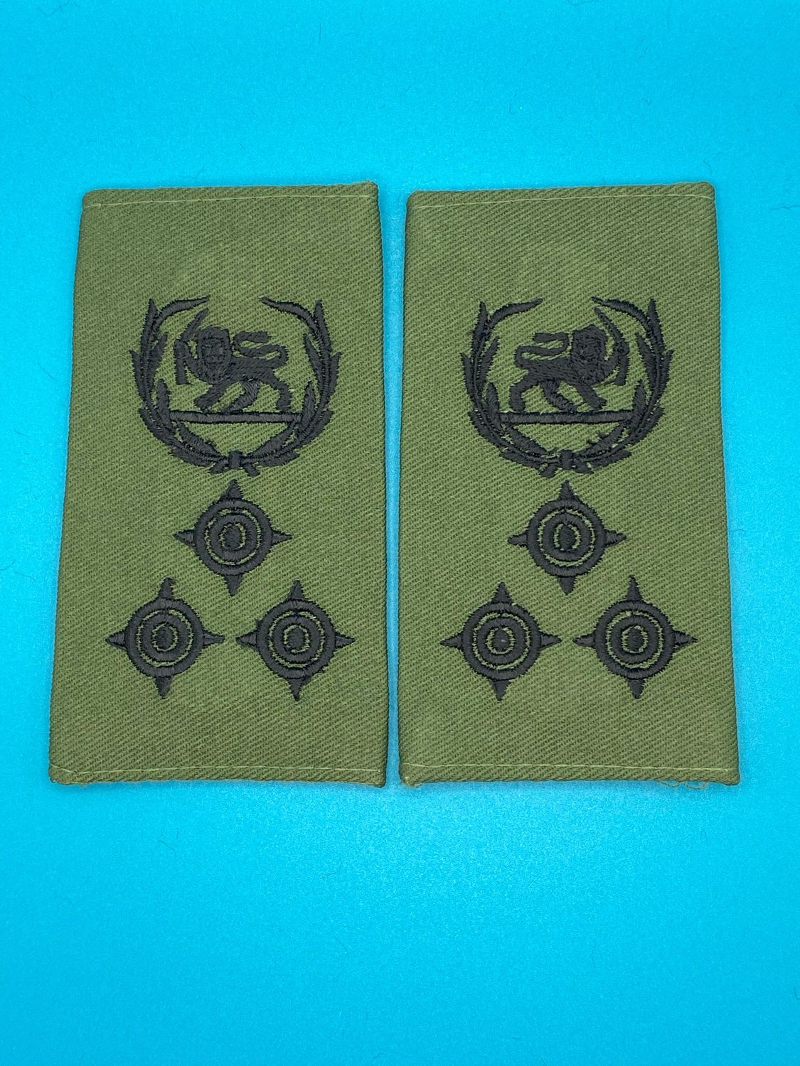 Rhodesian Army Olive Green Rank Slides OG - Brig Brigadier - Pair