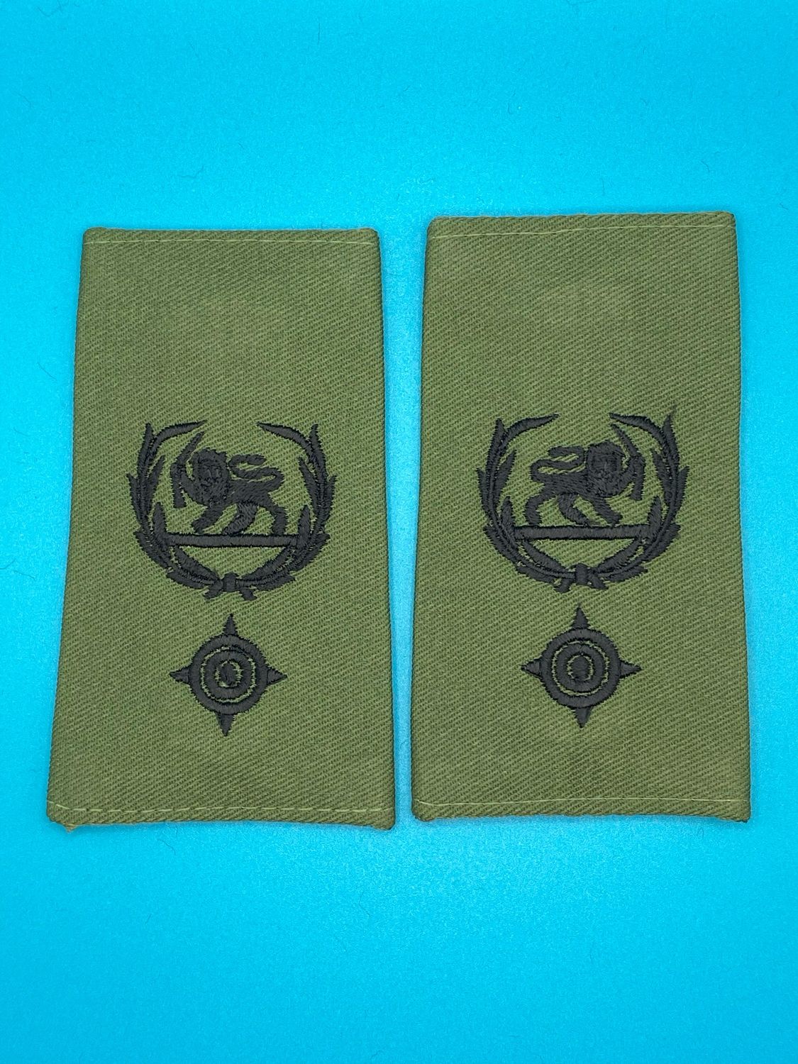 Rhodesian Army Olive Green Rank Slides OG - Lt Col Lieutenant Colonel - Pair