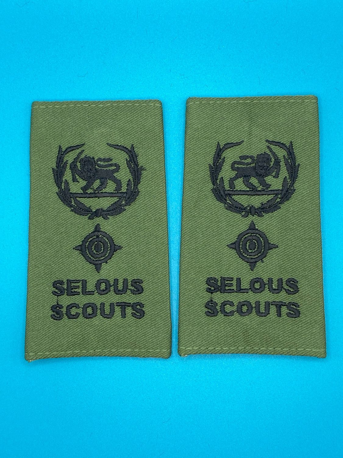 Rhodesian Selous Scouts Olive Green Rank Slides OG - Lt Col Lieutenant Colonel - Pair