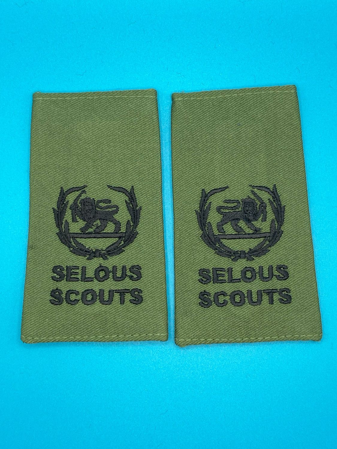 Rhodesian Selous Scouts Olive Green Rank Slides OG - Maj Major - Pair