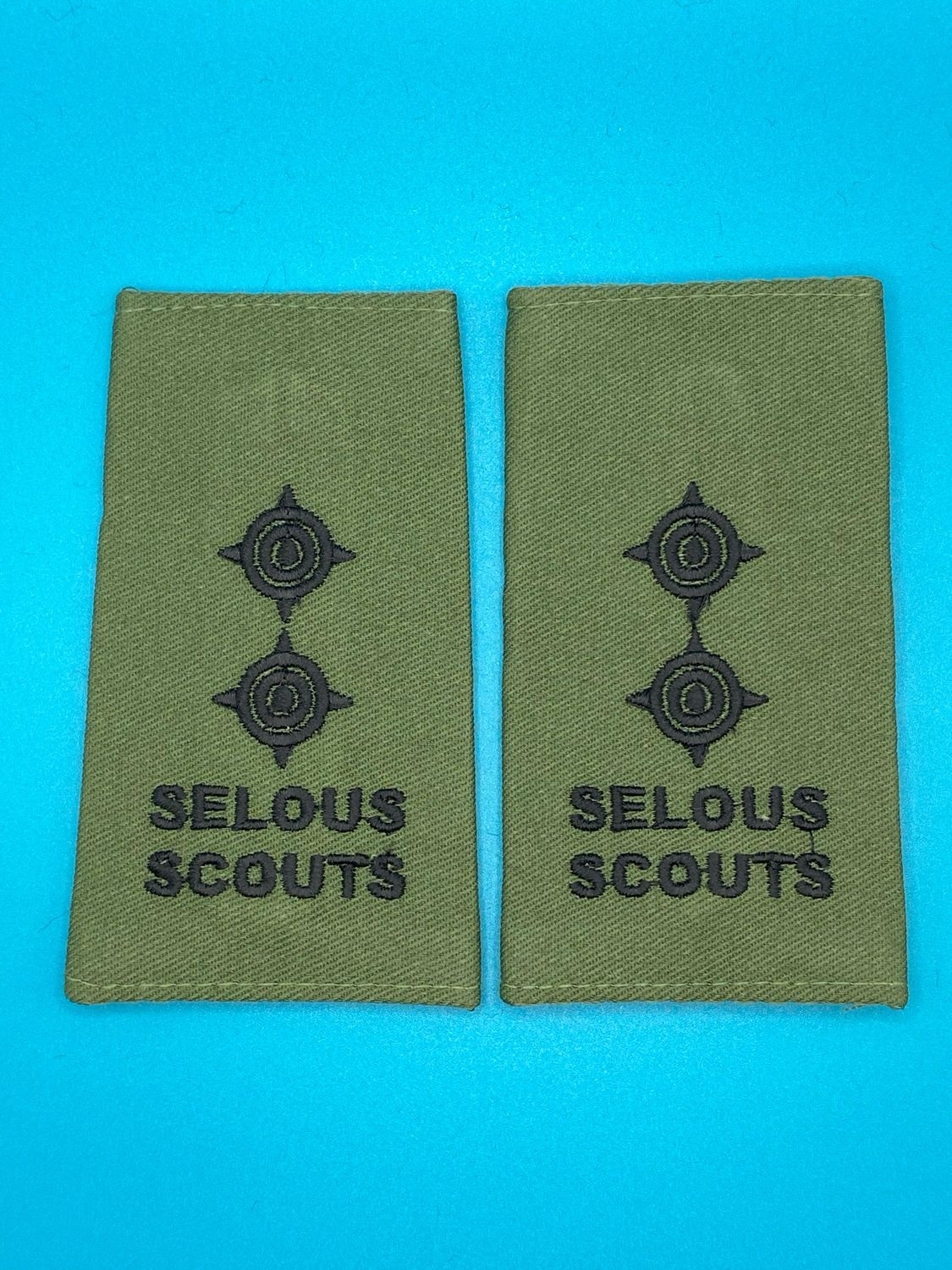 Rhodesian Selous Scouts Olive Green Rank Slides OG - Lt Lieutenant - Pair