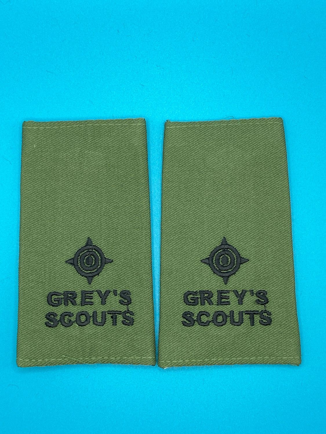 Rhodesian Grey&#39;s Scouts Olive Green Rank Slides OG - 2Lt Second Lieutenant - Pair