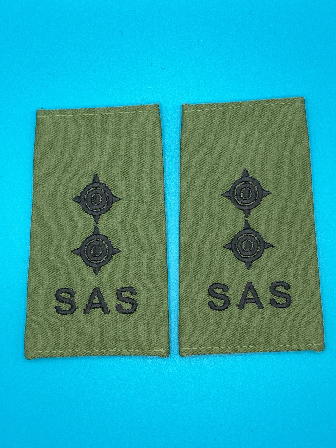 Rhodesian Special Air Service SAS Olive Green Rank Slides OG - Lt  Lieutenant - Pair