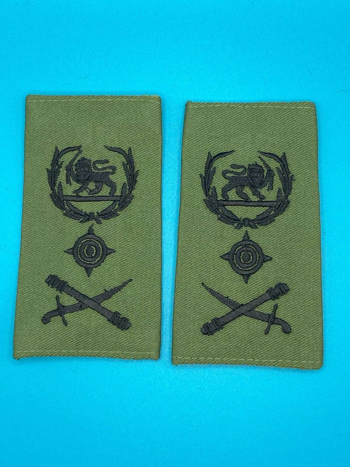 Rhodesian Army Olive Green Rank Slides OG - Lt Gen Lieutenant General - Pair