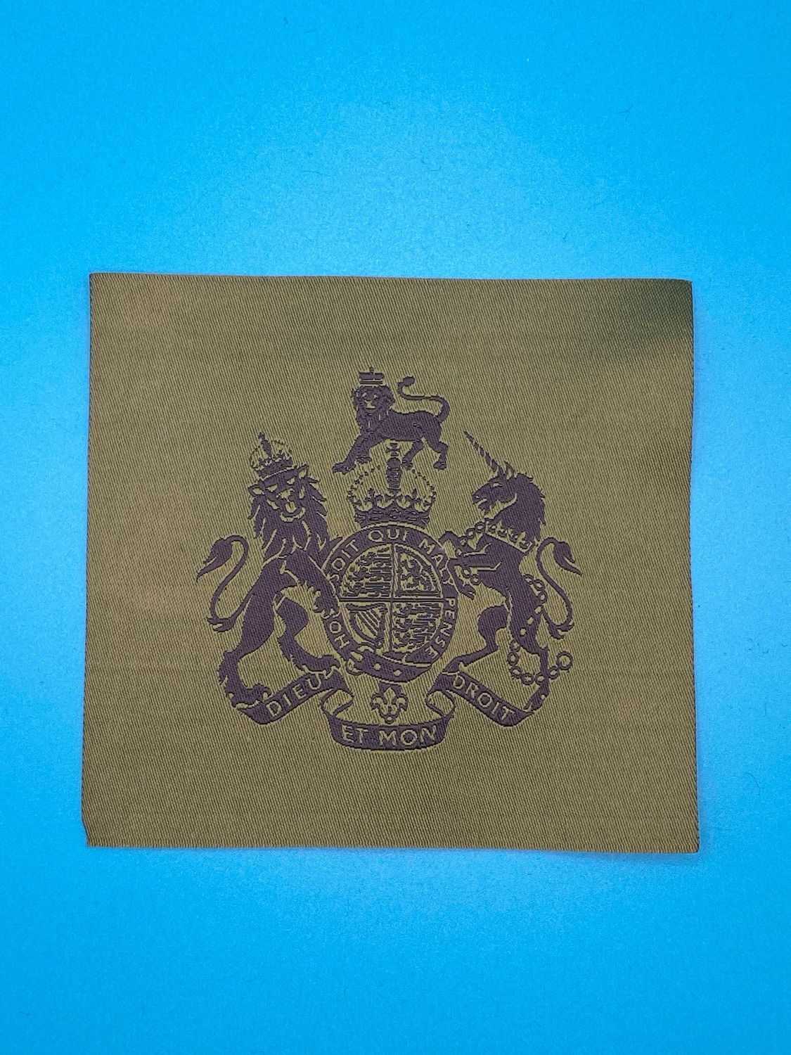 CIIIR King Charles Woven Warrant Officer Class One (WO1) Rank Patch Olive Green OG RSM SSM SMI V2