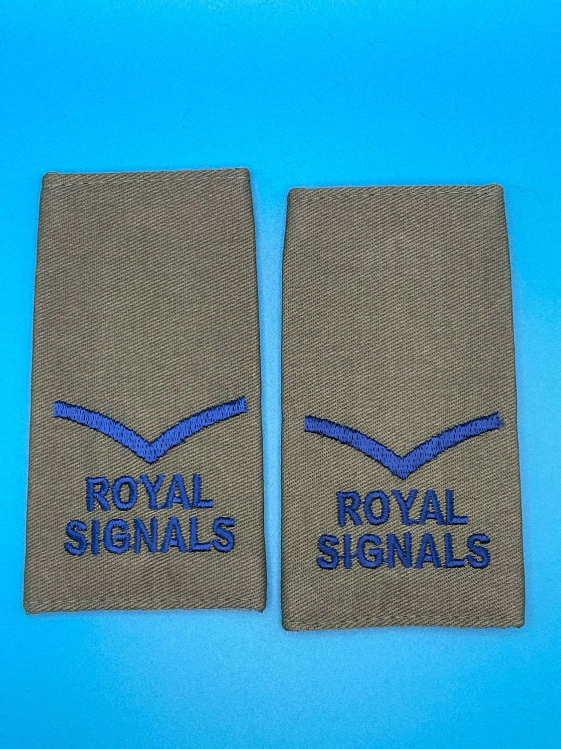 CIIIR Olive Green Rank Slides - Royal Signals Lance Corporal LCpl Pair