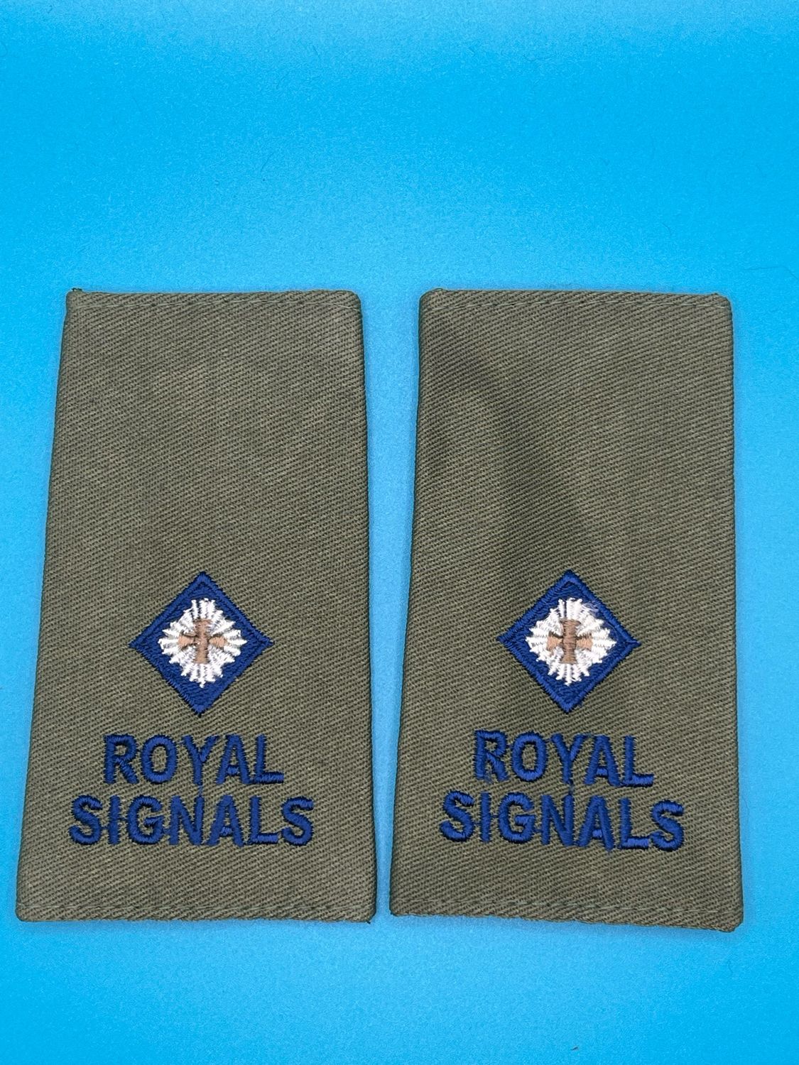 CIIIR Olive Green Rank Slides - Royal Signals Second Lieutenant 2Lt Pair
