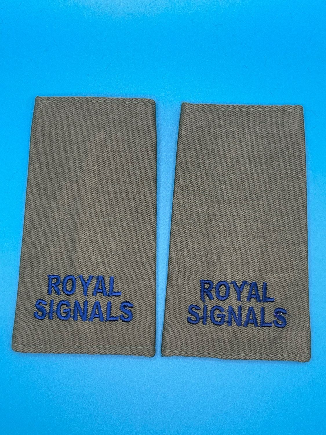 CIIIR Olive Green Rank Slides - Royal Signals Signaller Sig Pair