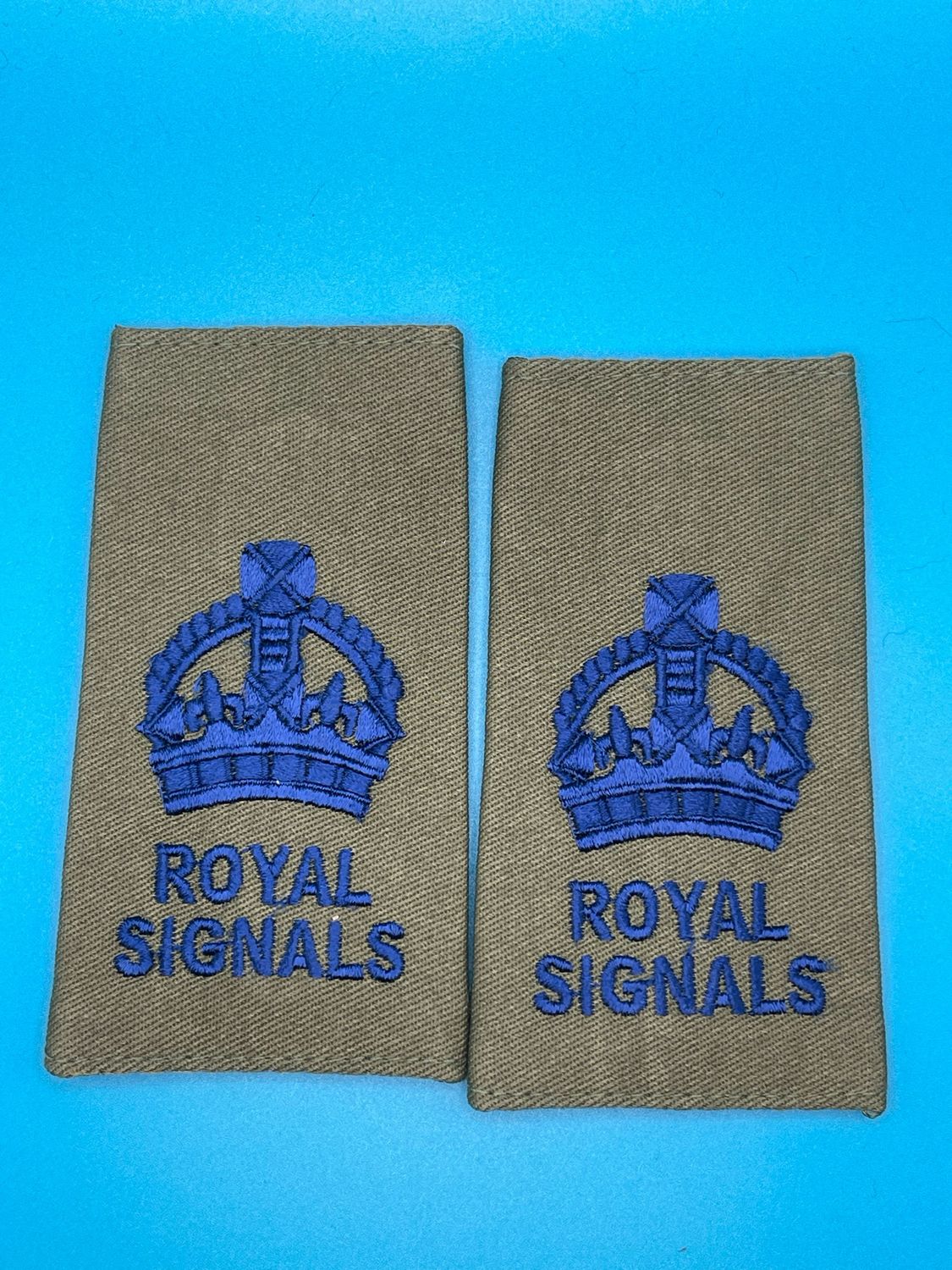 CIIIR Olive Green Rank Slides - Royal Signals WO2 CSM Warrant Officer Class Two Pair