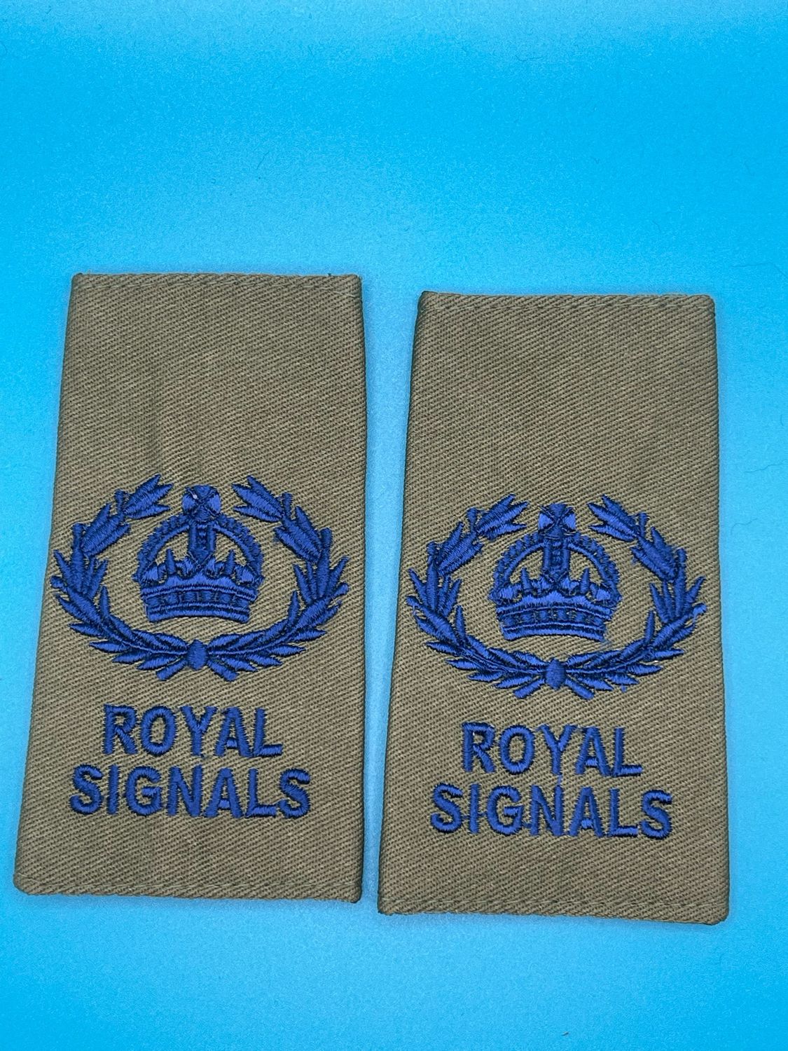 CIIIR Olive Green Rank Slides - Royal Signals WO2 RQMS QMSI Warrant Officer Class Two Pair