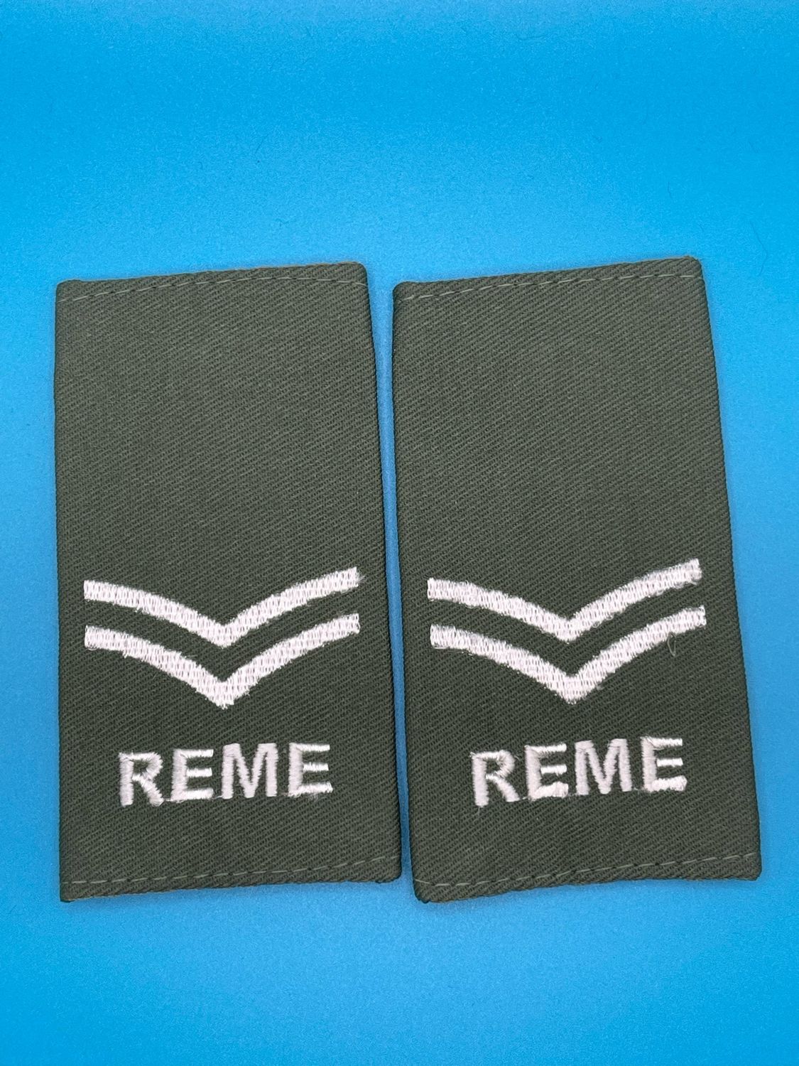 CIIIR Olive Green Rank Slides - REME - Pair - Cpl Corporal