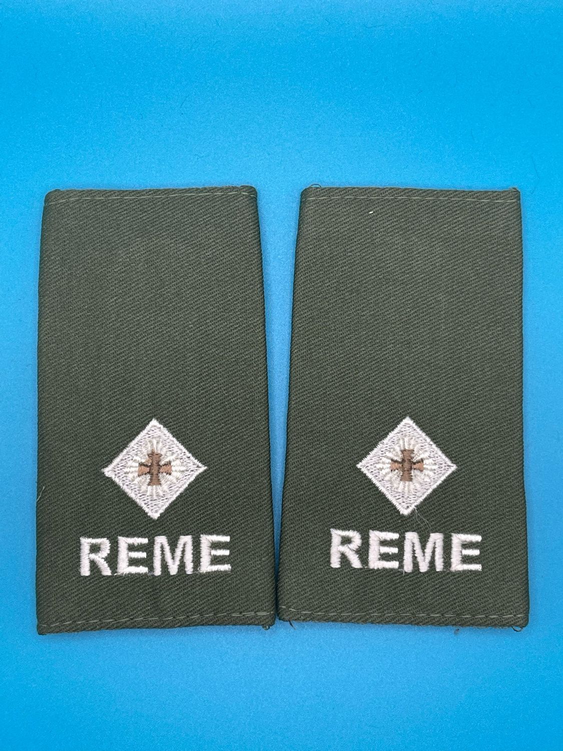 CIIIR Olive Green Rank Slides - REME - Pair - 2Lt Second Lieutenant