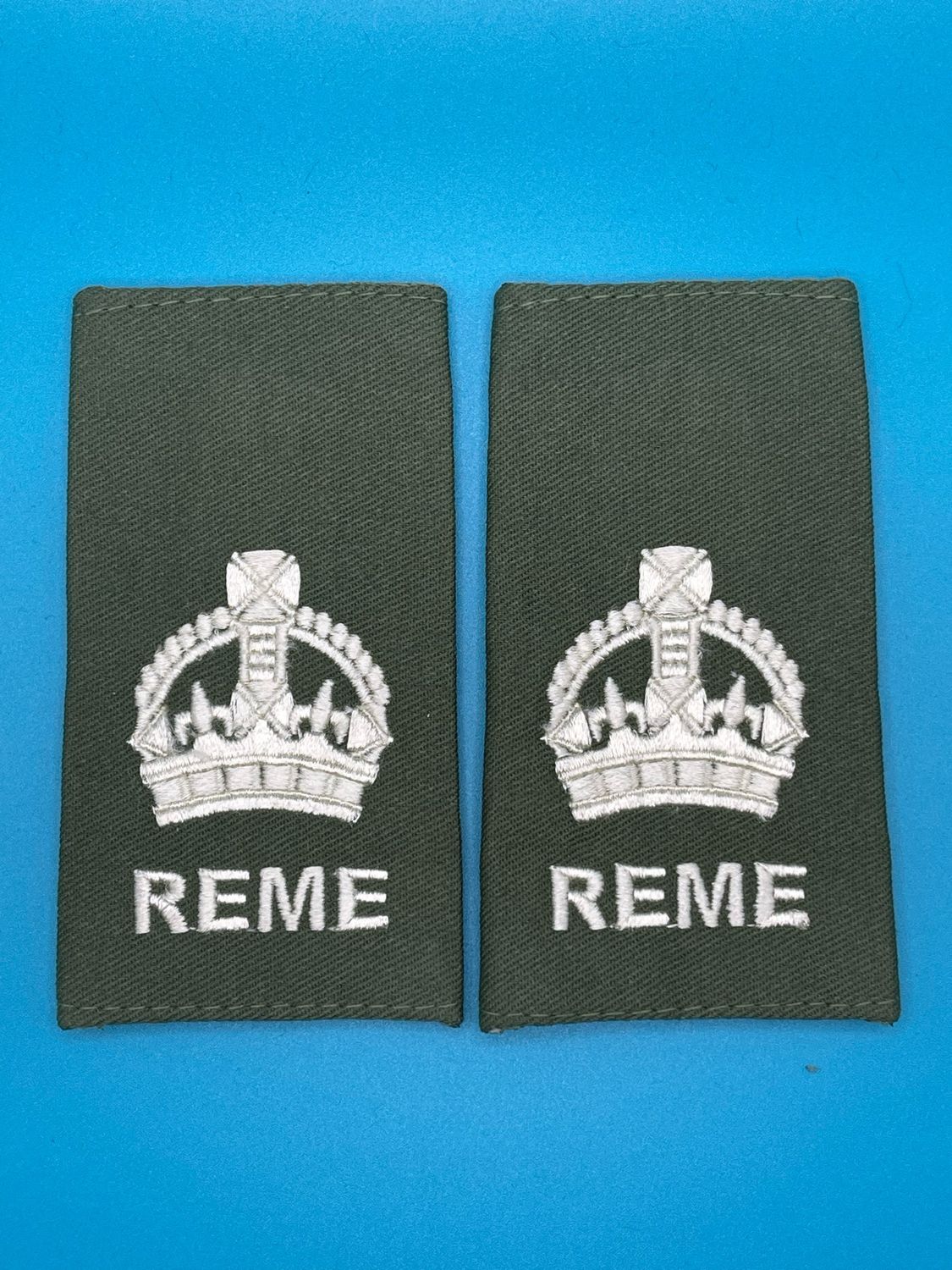 CIIIR Olive Green Rank Slides - REME - Pair - WO2 CSM Sergeant Major
