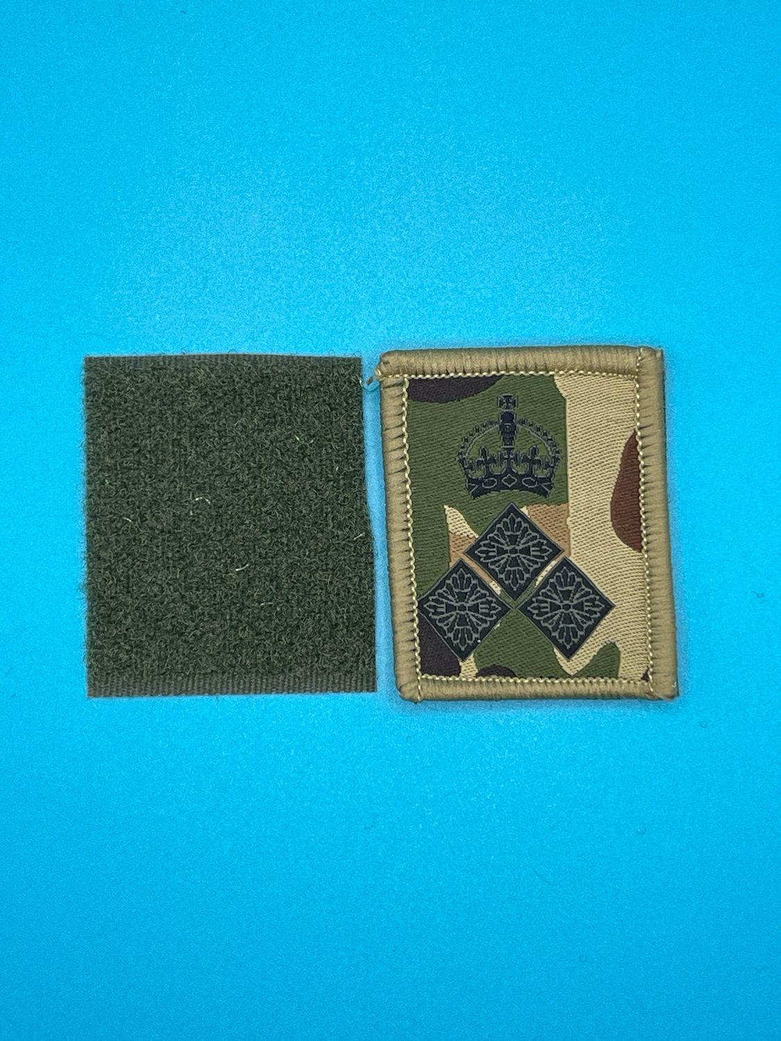 UBACS Rank Patch - King Charles Crown - Black on MTP - Brigadier Brig Hook and Loop